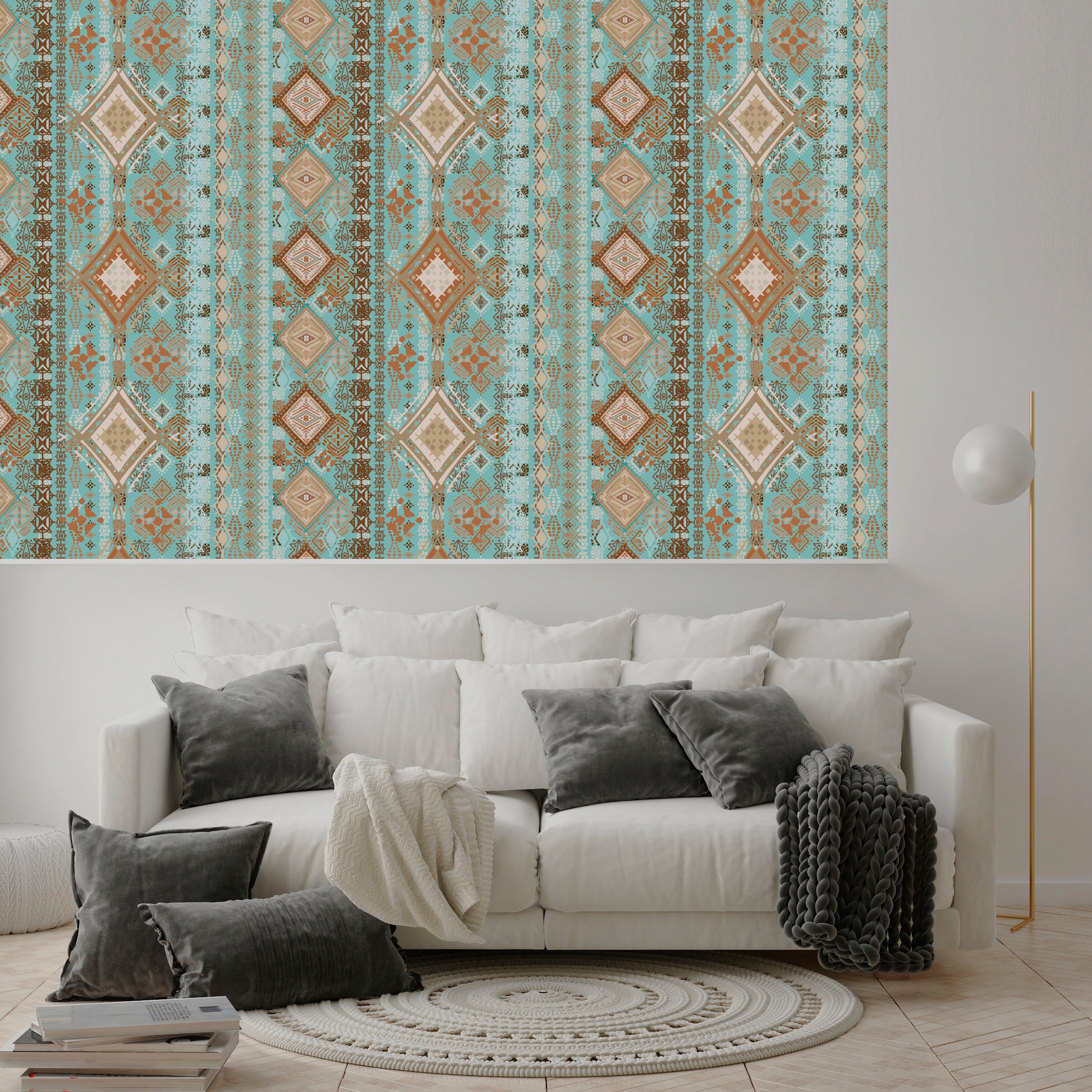 queence Vinyltapete »Pleun« Farbverlauf | abstrakt | bedruckt | gemustert glatt 90x250cm, selbstklebend, kinderleichte Anbringung, , Sticker