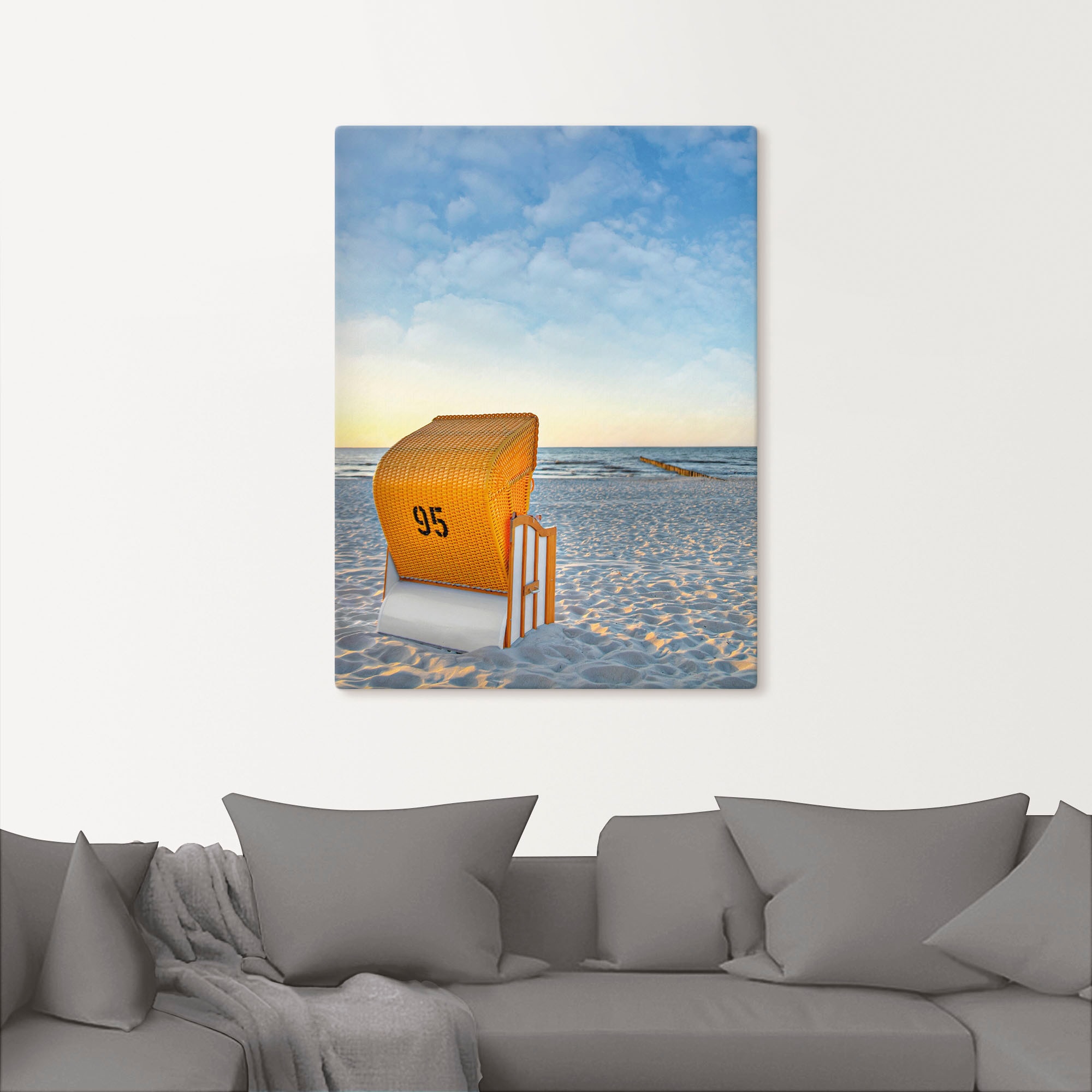 Artland Wandbild »Ostsee7 - Strandkorb«, Strand, (1 St.), als Alubild, Outdoorbild, Leinwandbild, Poster in verschied. Größen