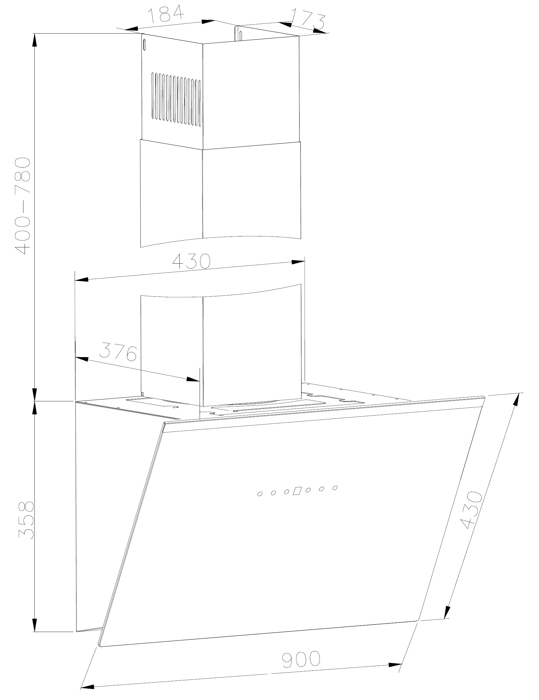 Amica Kaminhaube »KHF 694 730 S HC« HoodConnect Pro - Frei planen, stilvoll in Schwarz