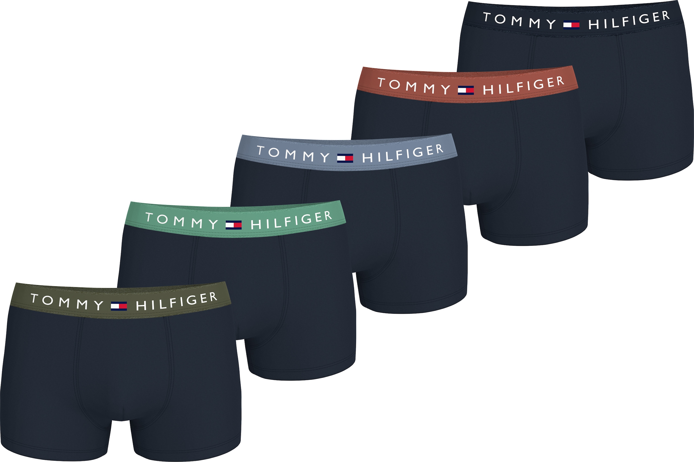Tommy Hilfiger Underwear Trunk »5P TRUNK WB«, (Packung, 5 St., 5er), mit Logobund