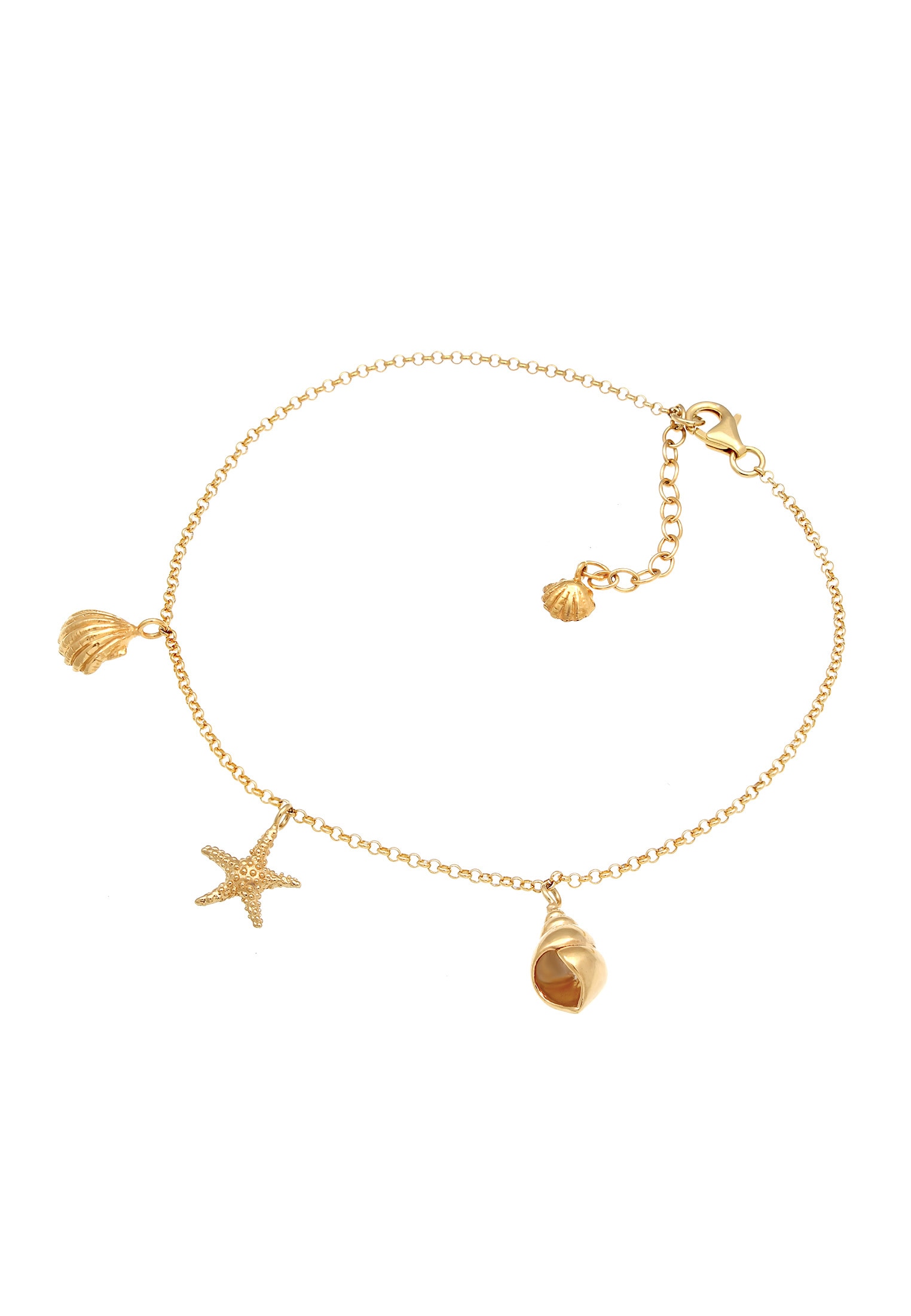 Elli Fußkette »Fußschmuck Fußkette Muschel Seestern Anhänger 925 Silber«