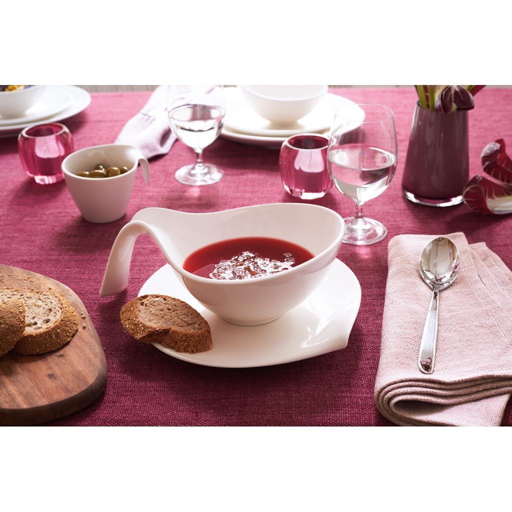 Villeroy & Boch Geschirr-Set »Brunch-Set Flow 18er Set weiß« Spülmaschinengeeignet, Mikrowellenfest