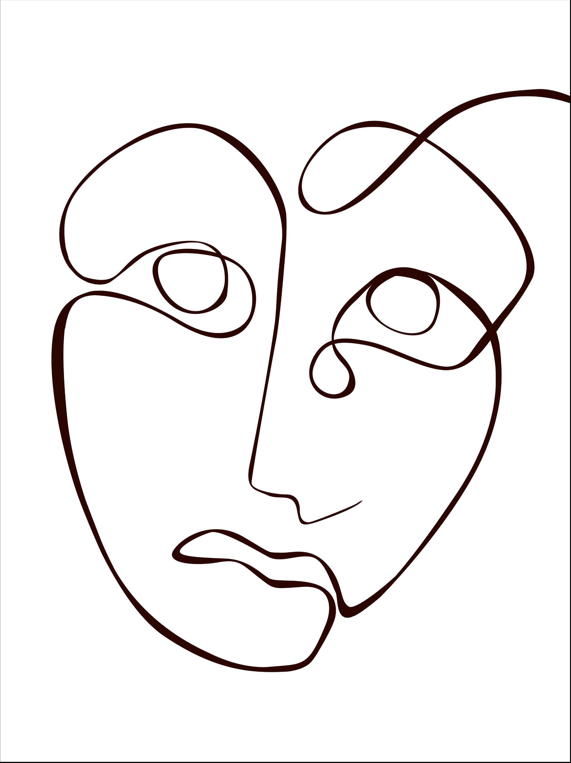 G&C Wandbild »ONE-LINE MASK«, (1 St.)