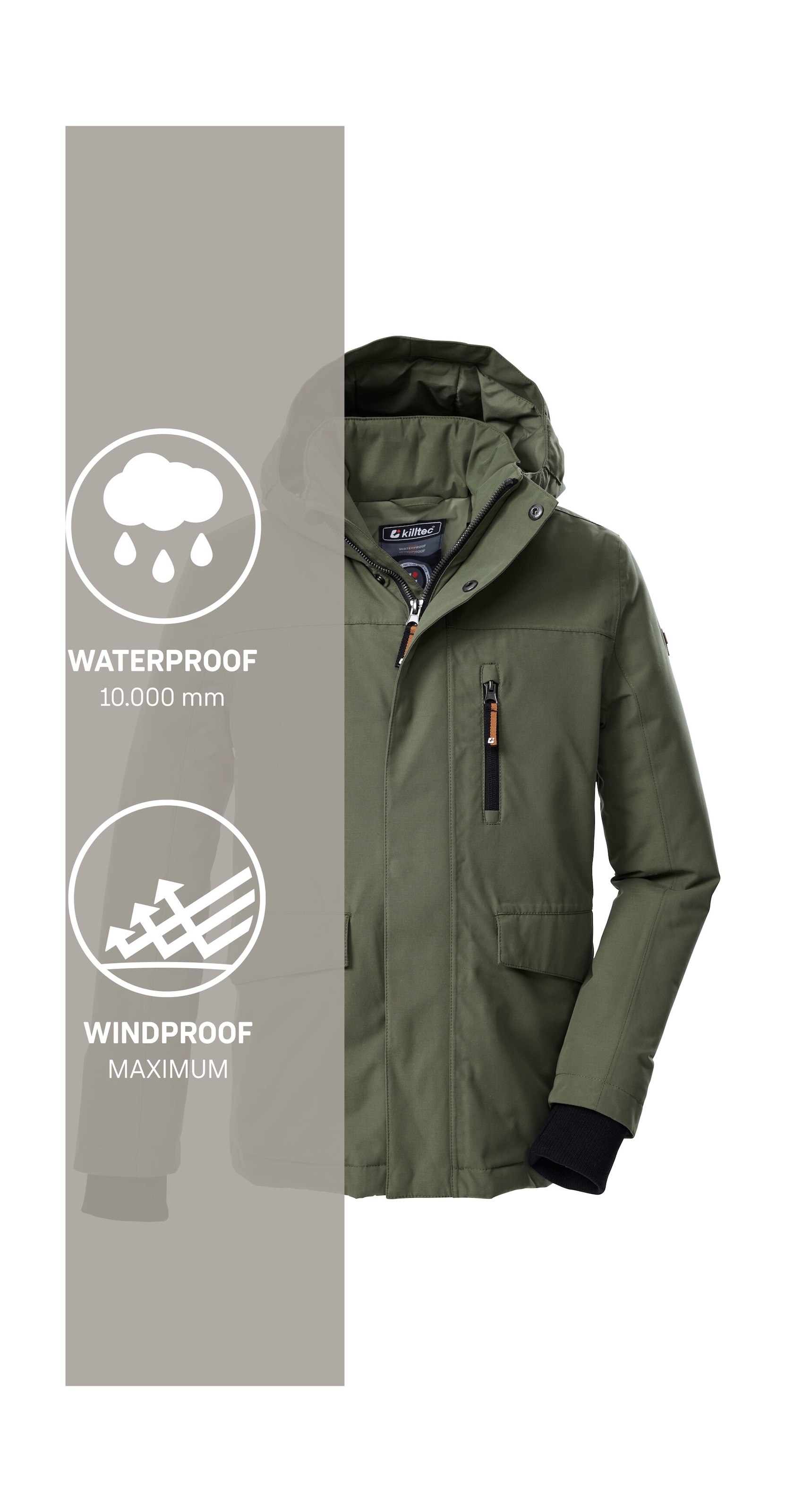 Killtec Funktionsjacke »KOW 233 BYS JCKT«, Wind- und wasserdichte Kinderjacke, regulierbare Kapuze, PFAs-frei
