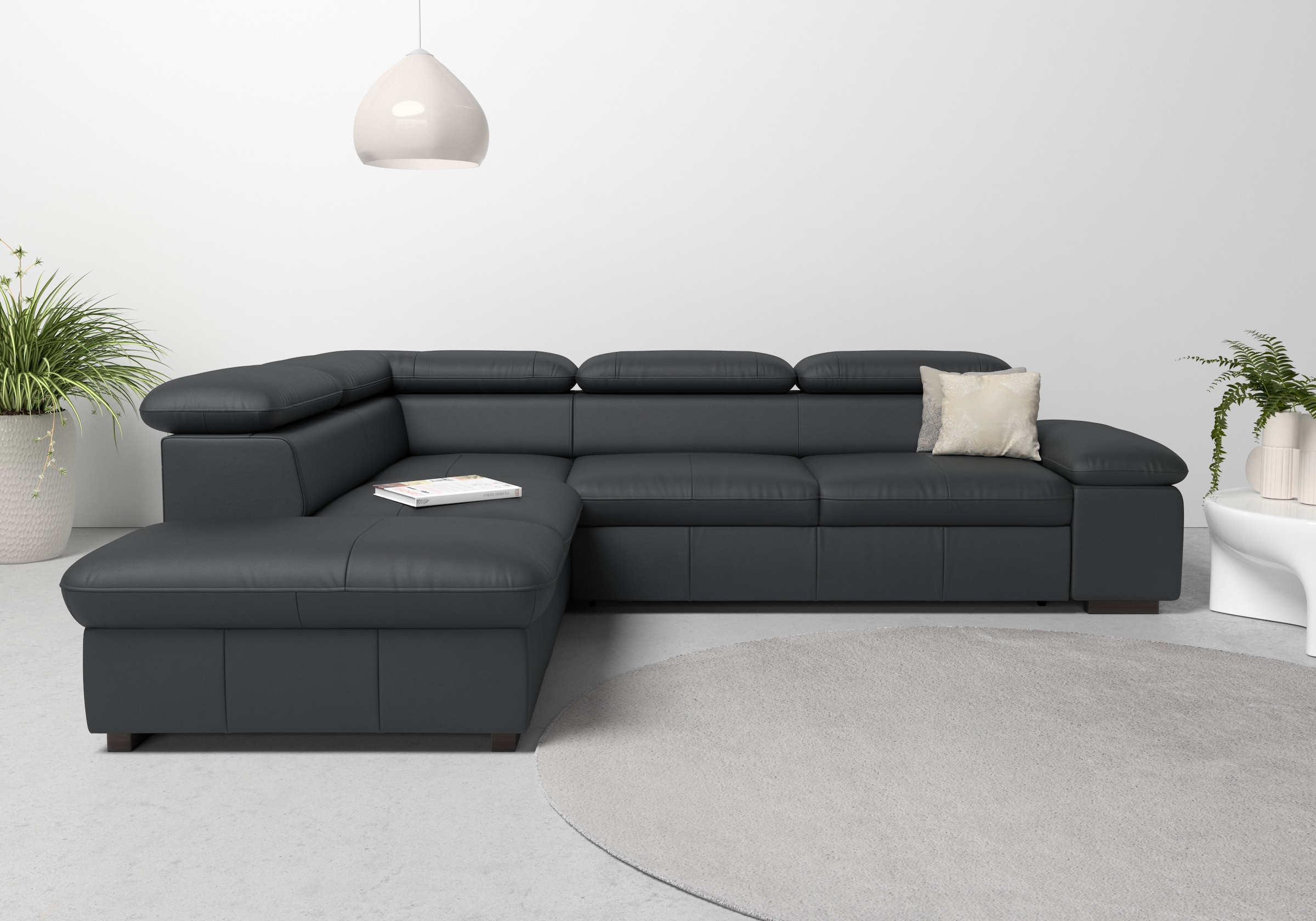 Home affaire Ecksofa »Alberto L-Form«, mit Kopfteilverstellung, wahlweise mit Bettfunktion