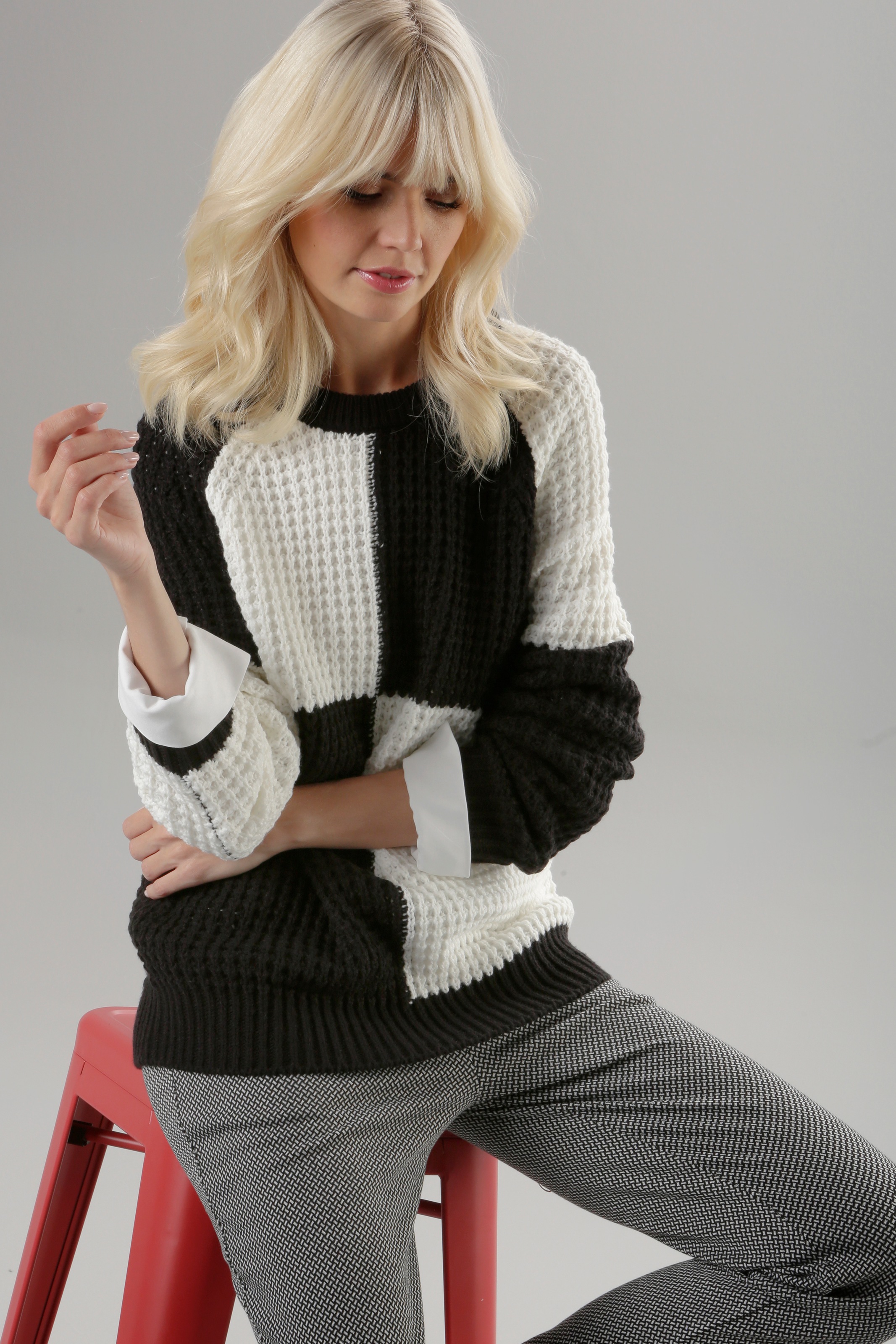 Flächenteiler Online Aniston im SELECTED Shop modischem Strickpullover, OTTO bestellen mit