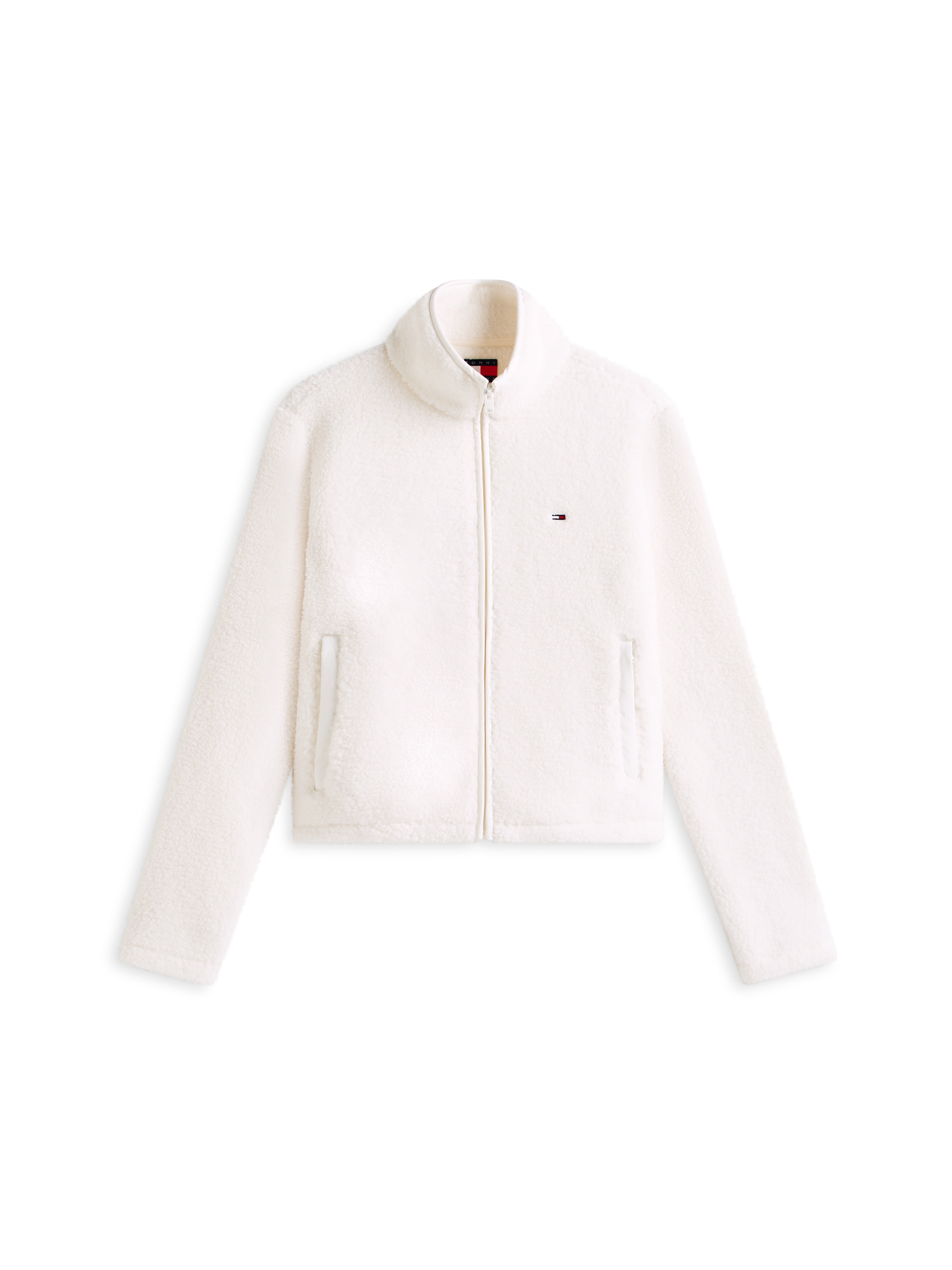 Tommy Jeans Sweatjacke »TJW REG SH S-FLAG TEDDY ZIP THRU« Kunstfaser, regular fit