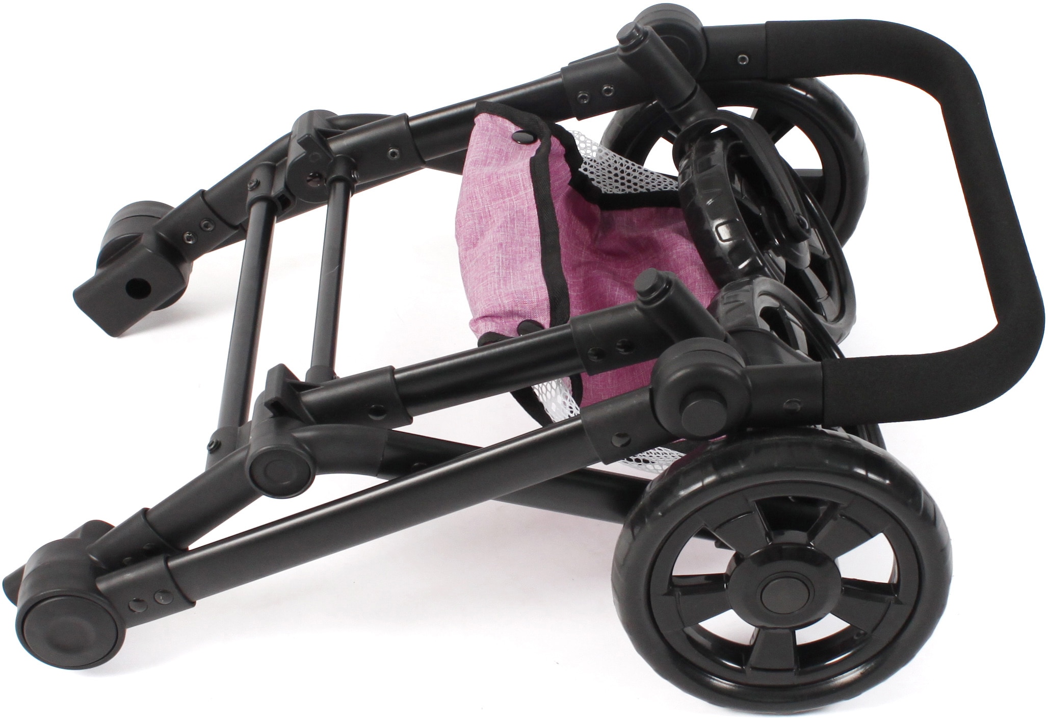 CHIC2000 Kombi-Puppenwagen »Linus, Jeans Pink«, (Set), mit Babywanne und Autositz