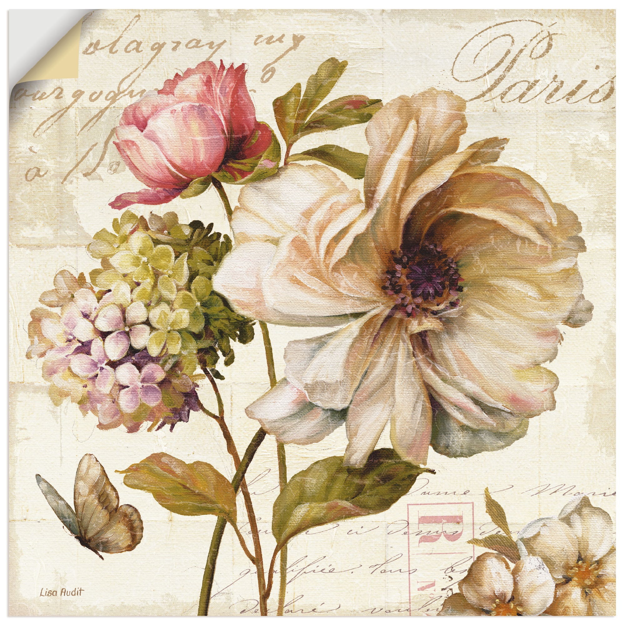 Artland Wandbild »Blumen II«, Blumen, (1 St.), in vielen Größen & Produktarten -Leinwandbild, Poster, Wandaufkleber / Wandtattoo auch für Badezimmer geeignet