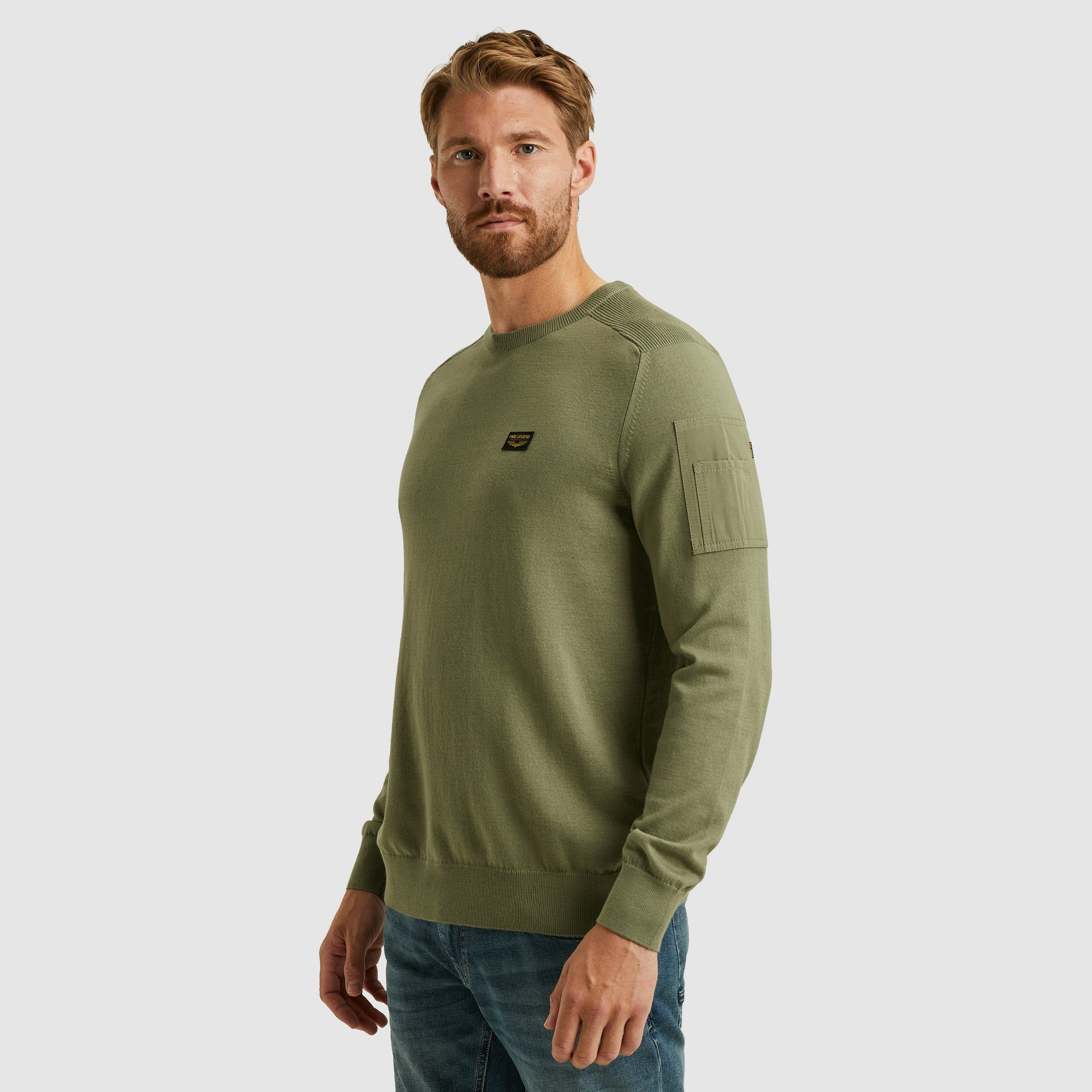 PME LEGEND Rundhalspullover, mit Logo Stickerei