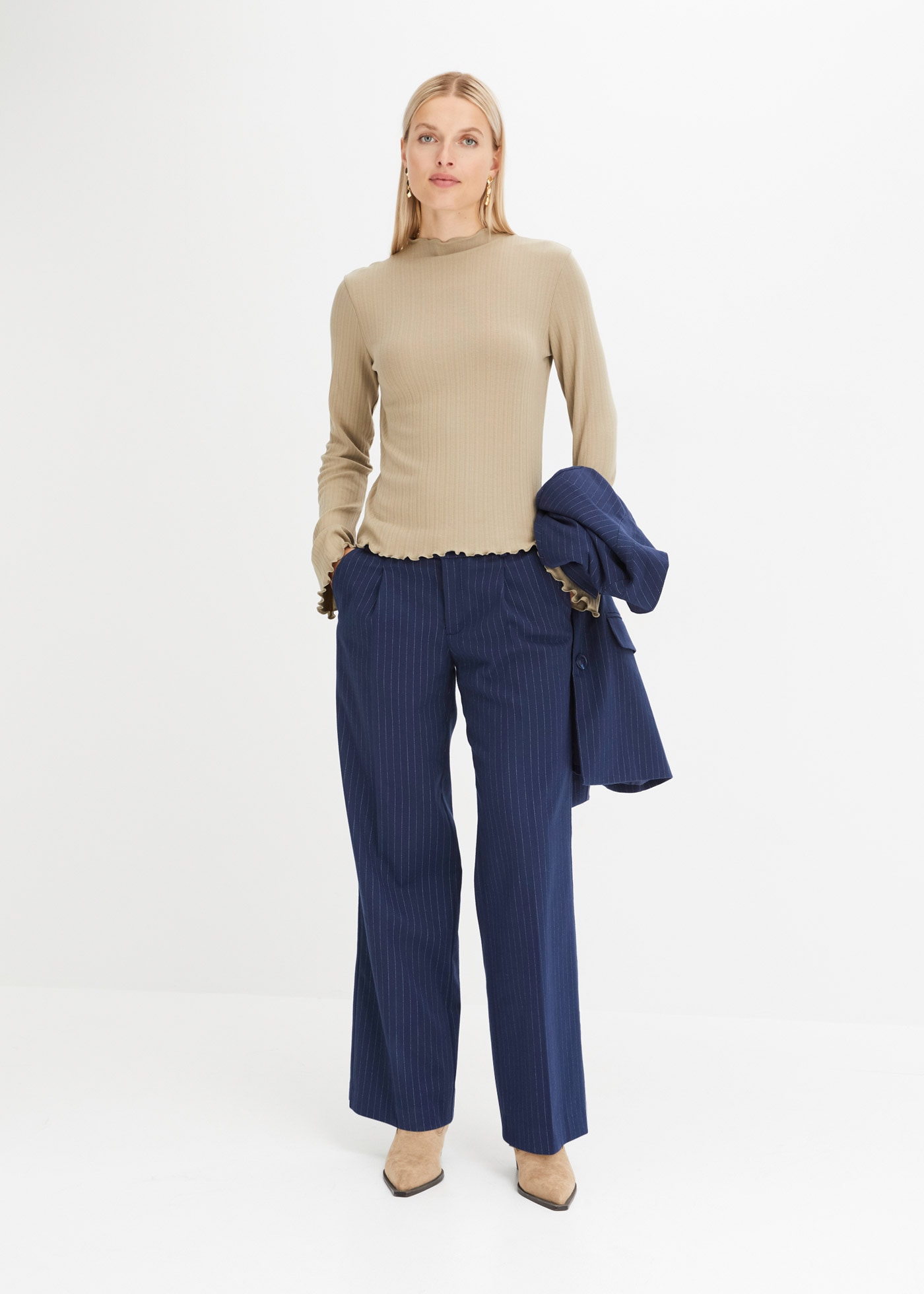 bonprix Langarmshirt »Geripptes Langarmshirt« Geripptes Langarmshirt