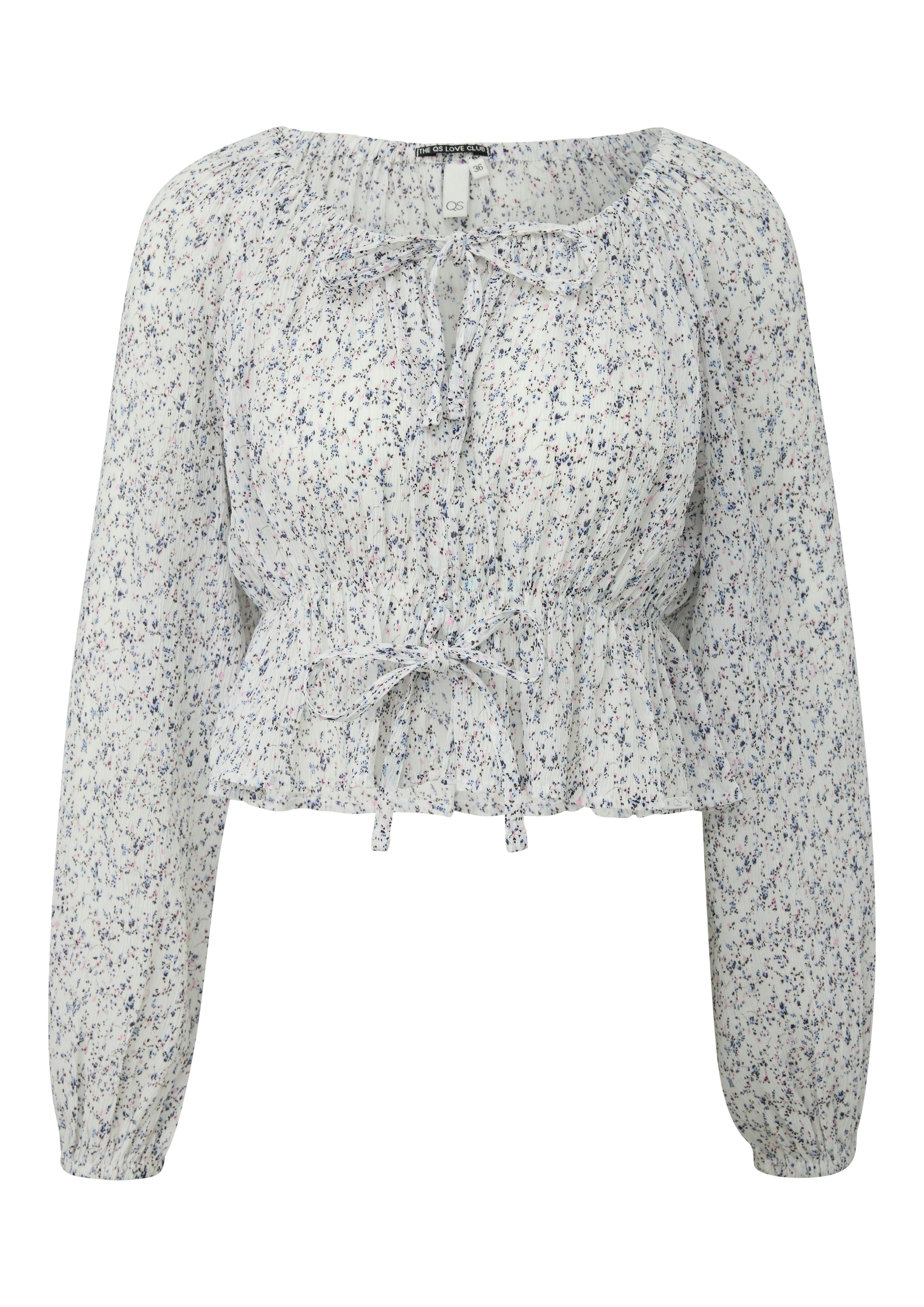 QS Langarmbluse mit Minimal-Print