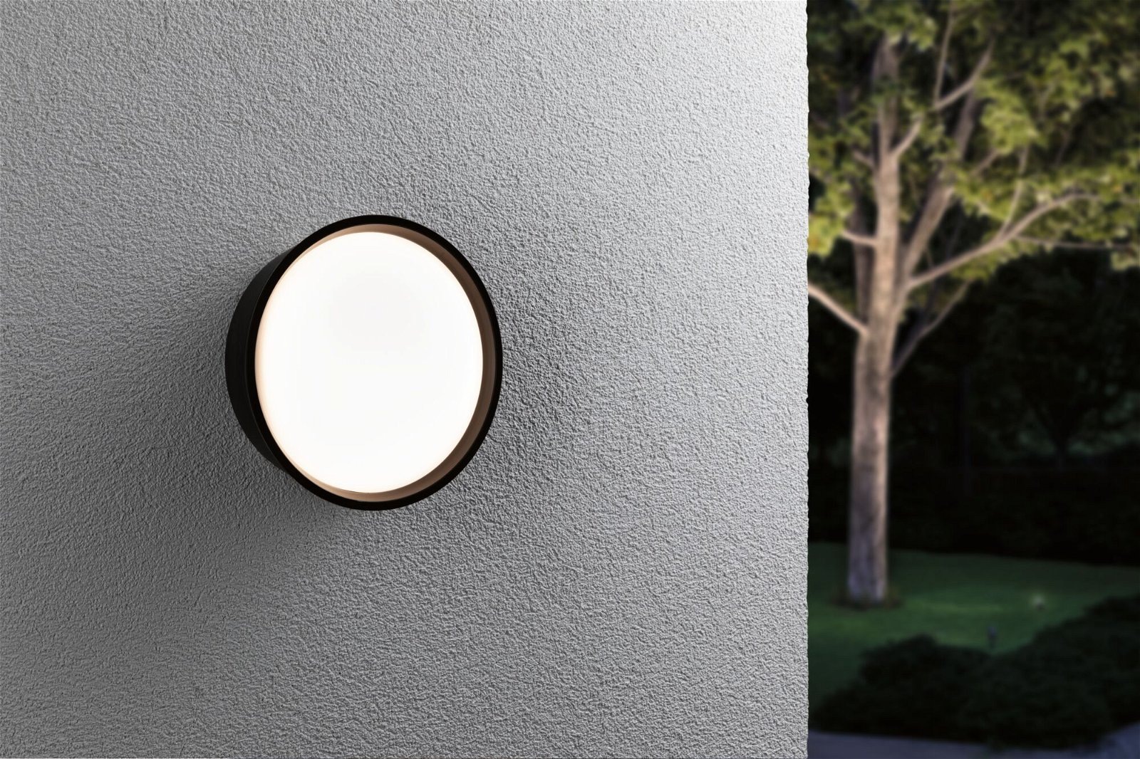 Paulmann LED Außen-Wandleuchte »Platomo IP44 rund 180mm 3000K 14,5W 1200lm 230V Kunststoff«, 1 flammig, seewasserresistent