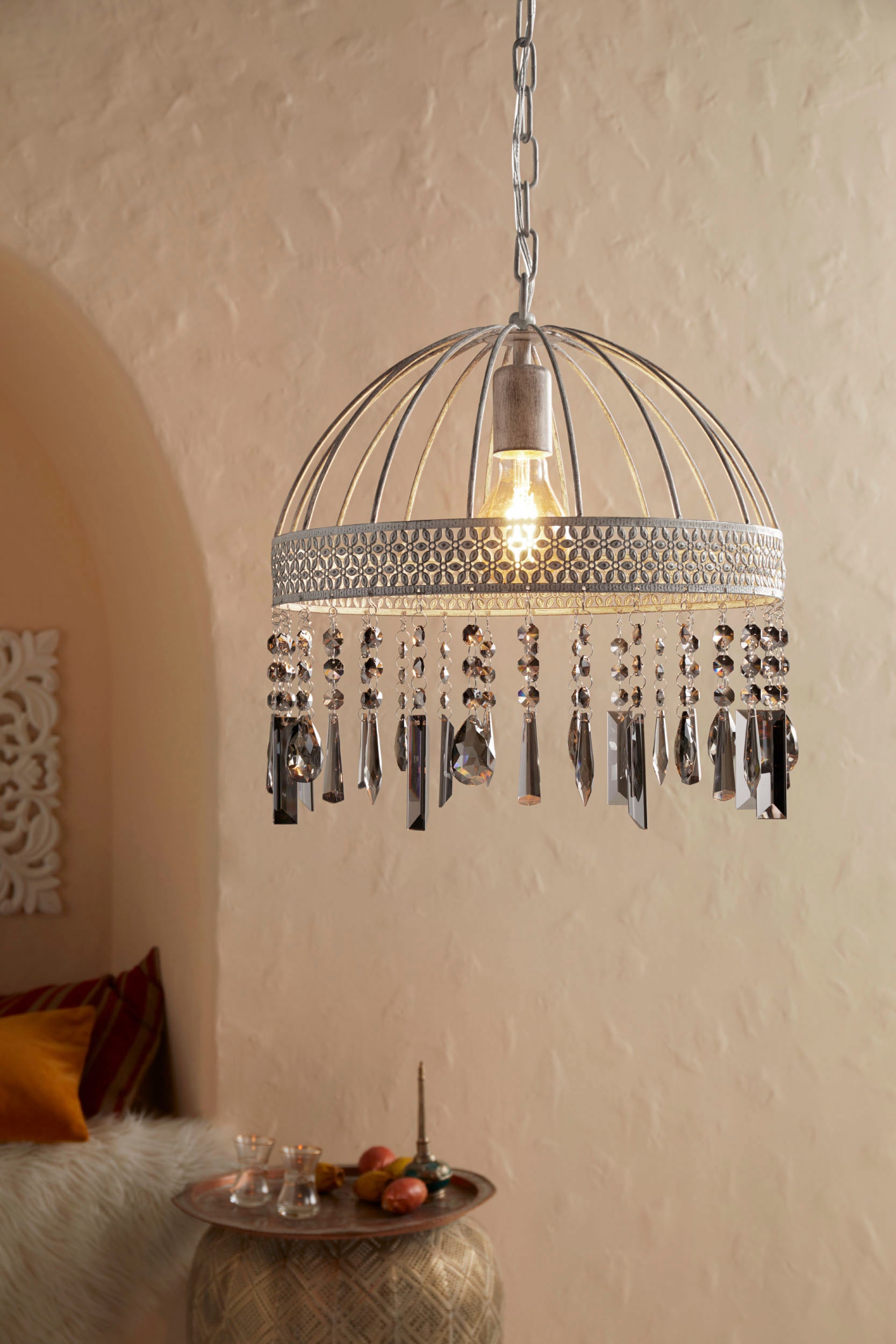 EGLO Hängeleuchte »STEELEVILLE«, Leuchtmittel E27 | Leuchtmittel wechselbar-ohne Leuchtmittel, Hängeleuchte in braun und weiß aus Stahl - exkl. E27 - 1X40W