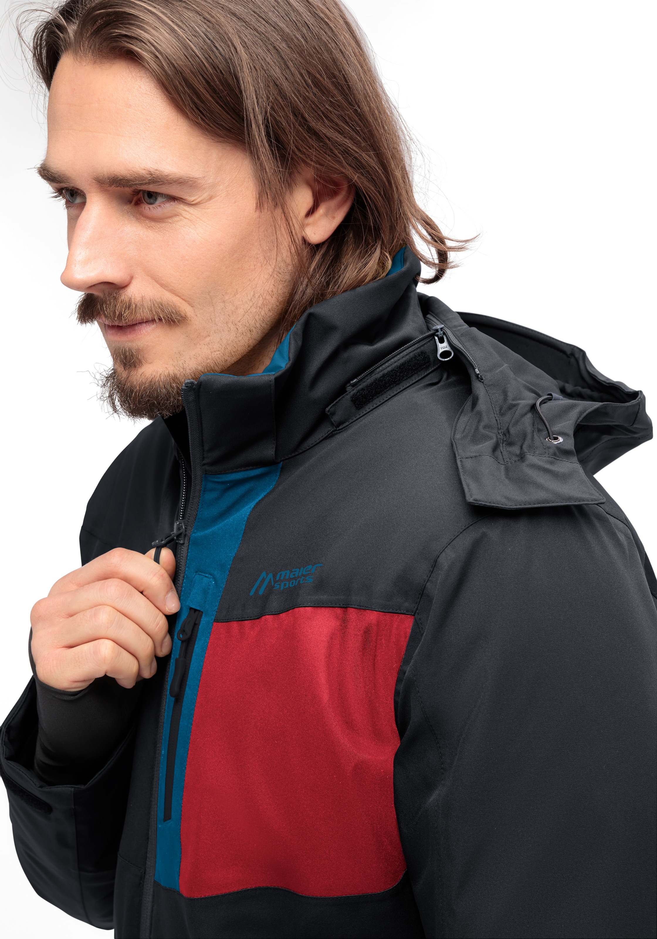 Maier Sports Skijacke »KARLEITEN M 2.0«, Herren Winterjacke, wind/wasserdicht, 3 RV-Taschen und Kapuze, Regular fit