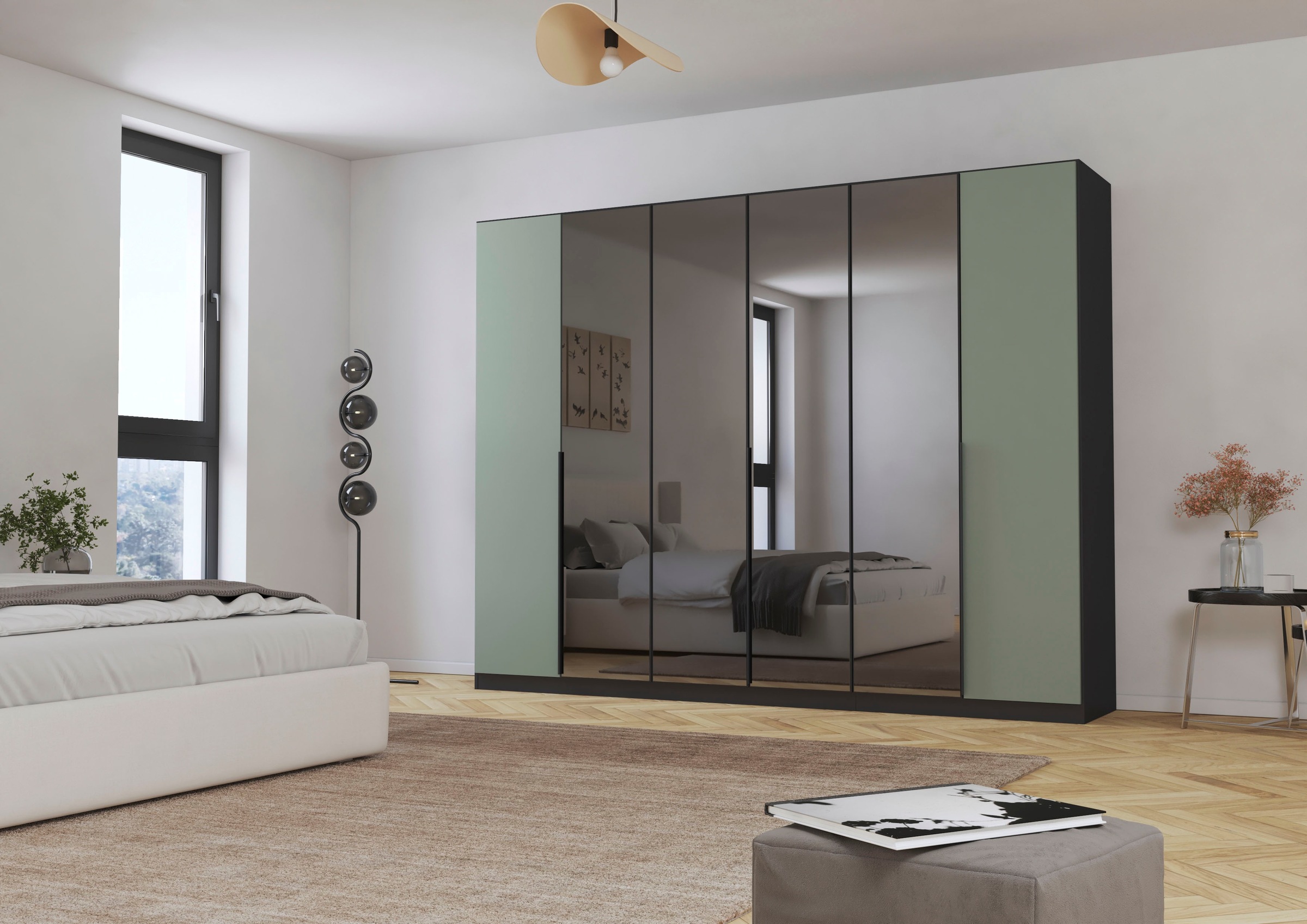 INOSIGN BY RAUCH Drehtürenschrank »Ferris Schrank Breite 2,10m BESTSELLER Schlafzimmerschrank«, Kleiderschrank mit Spiegel in den Ausführungen BASIC/CLASSIC/PREMIUM