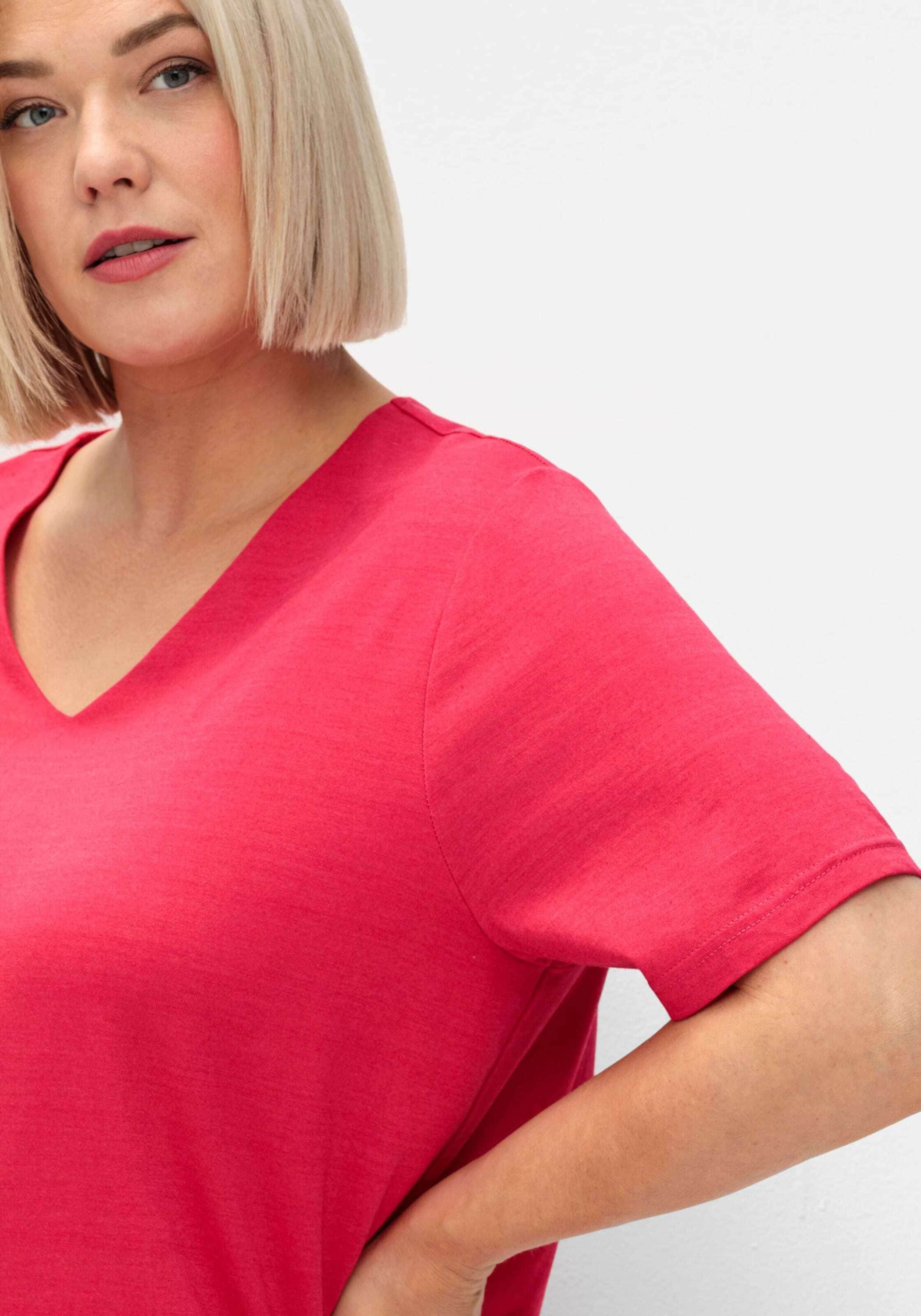 Sheego T-Shirt »T-Shirt T-Shirt mit doppellagigem Vorderteil«