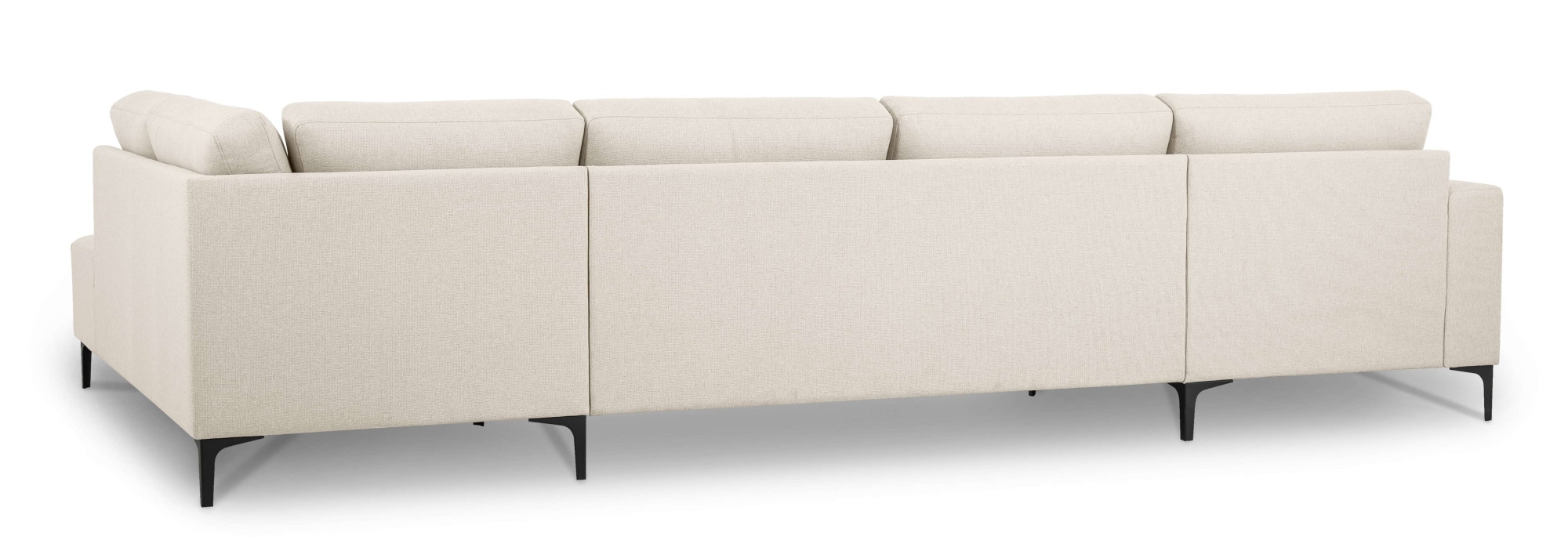 Home affaire Wohnlandschaft »Tournon U-Form, XXL Sofa, Breite 333 cm, Webstoff, Chenille«, Designsofa im nordischen Stil, Wellenunterfederung, Metallfüße