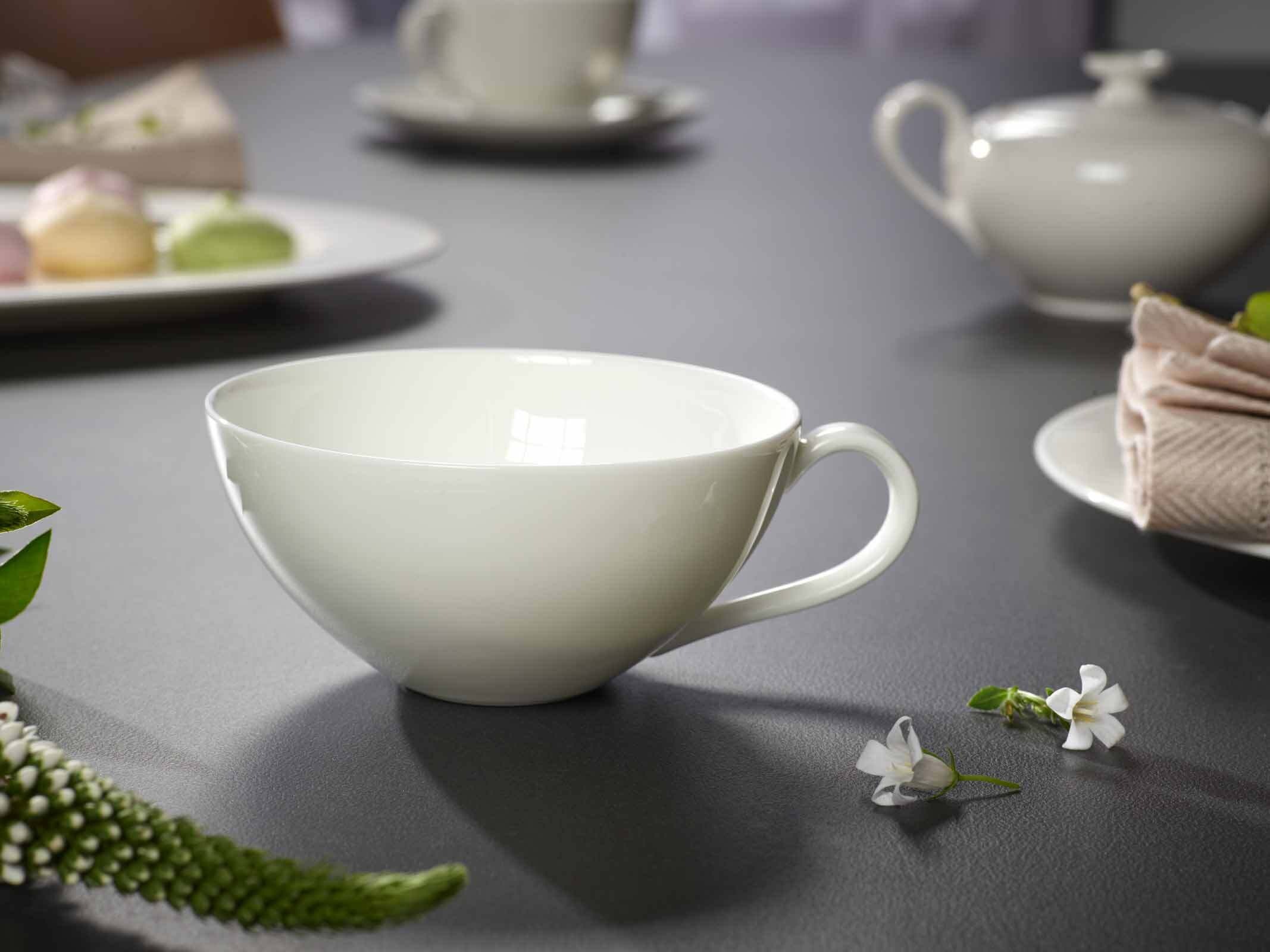 Villeroy & Boch Tasse »Teetassen Anmut 140 ml 6er Set weiß« Spülmaschinenfest, Mikrowellensicher