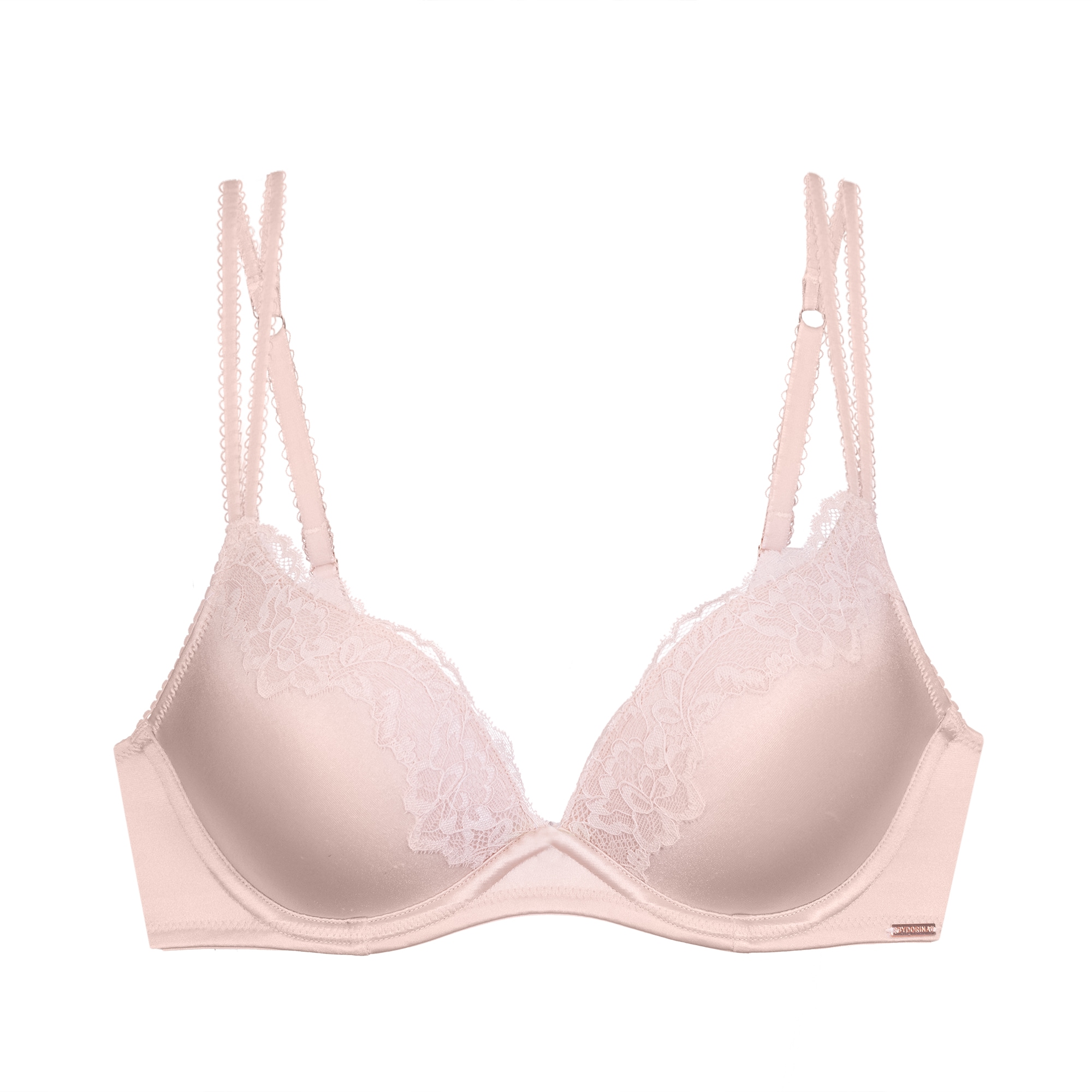 Dorina Push-up-BH »ORIGINS-SHINY MICRO«, vorgeformte Cups, Spitze, Doppelträger vorn, glänzend