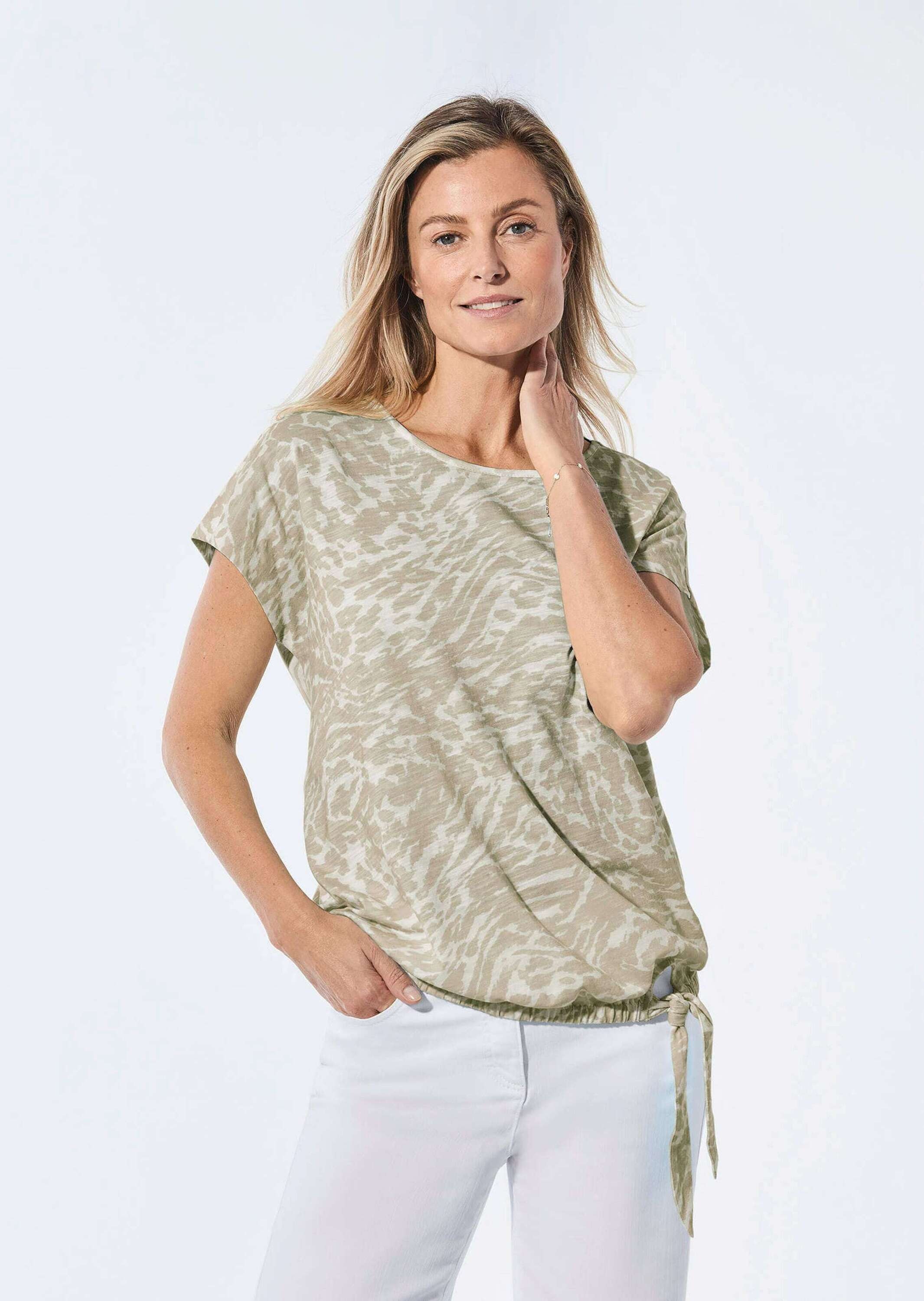 GOLDNER Kurzarmshirt »Kurzgröße Shirt mit U-Boot-Ausschnitt«