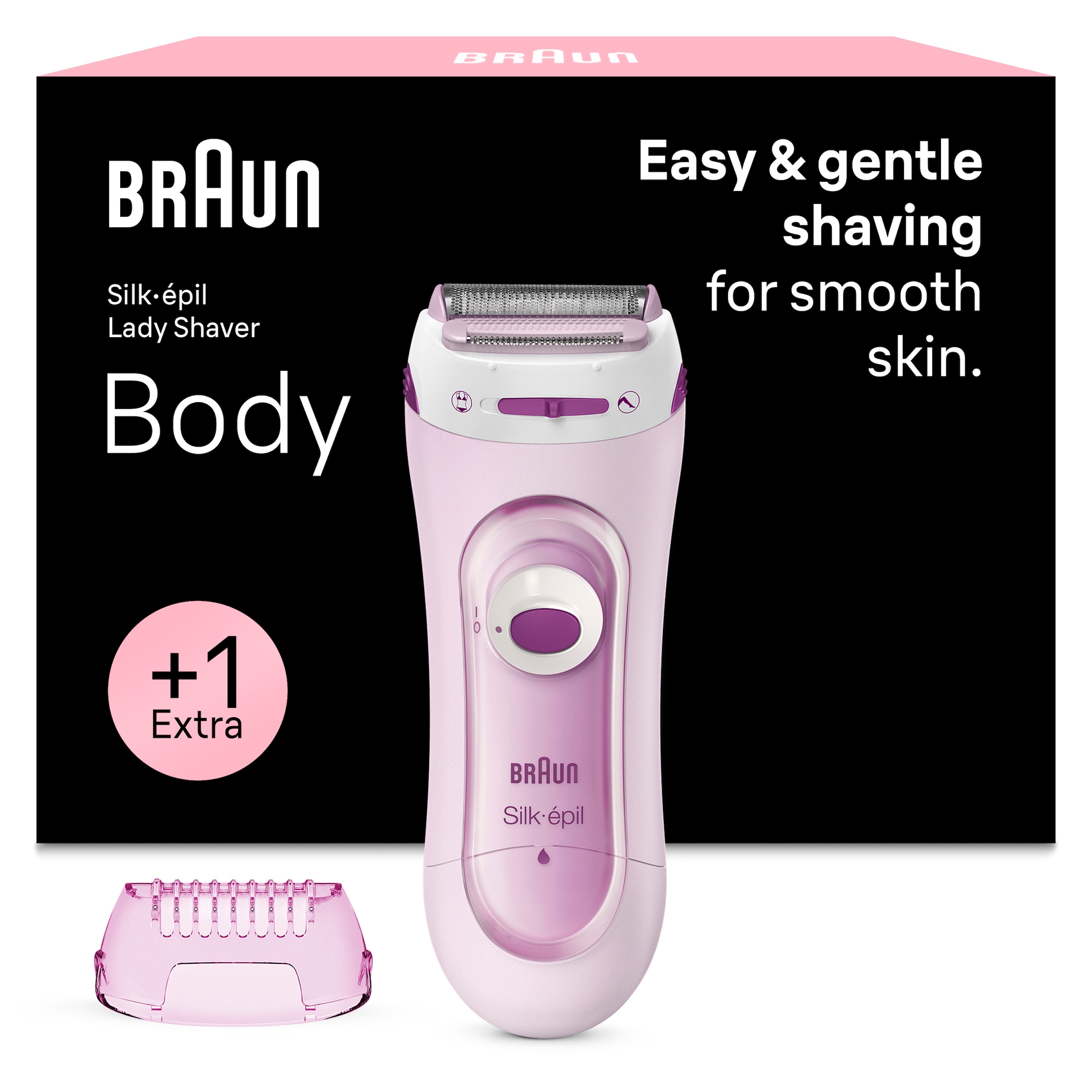 Braun Elektrokörperrasierer »LS5100« 1 Stk. Aufsätze Silk·épil Damenrasierer, einfache & sanfte Rasur, +1 Extra, Rosa