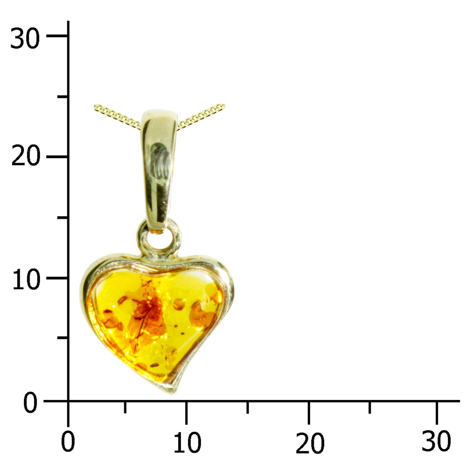 OSTSEE-SCHMUCK Kette und Anhänger Set »- Herz - Gold 333/000 - Bernstein«