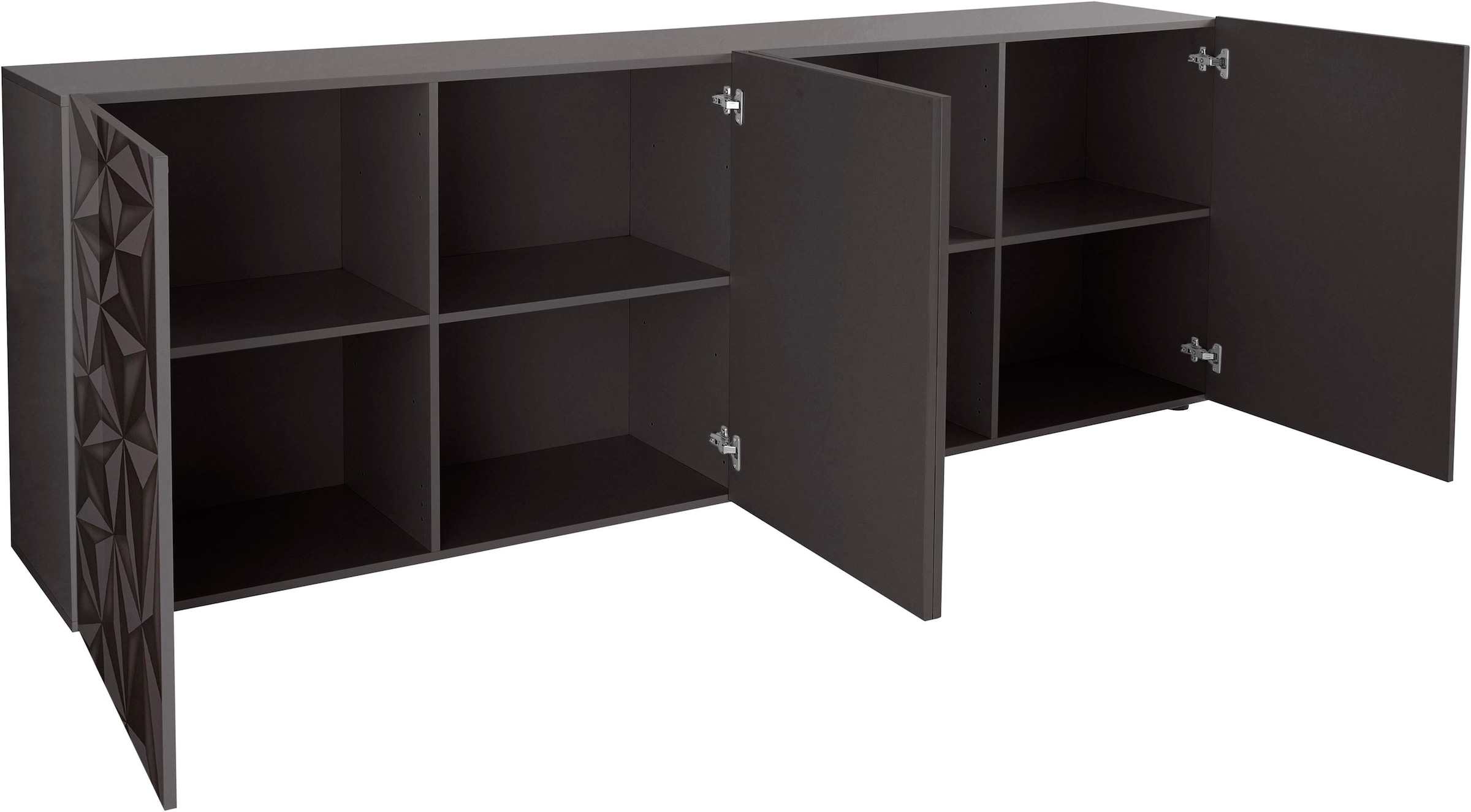 INOSIGN Sideboard »Prisma Breite 241, Kommode 4 Türen, Anrichte«, Front mit elegantem Siebdruck, grifflos, viel Stauraum