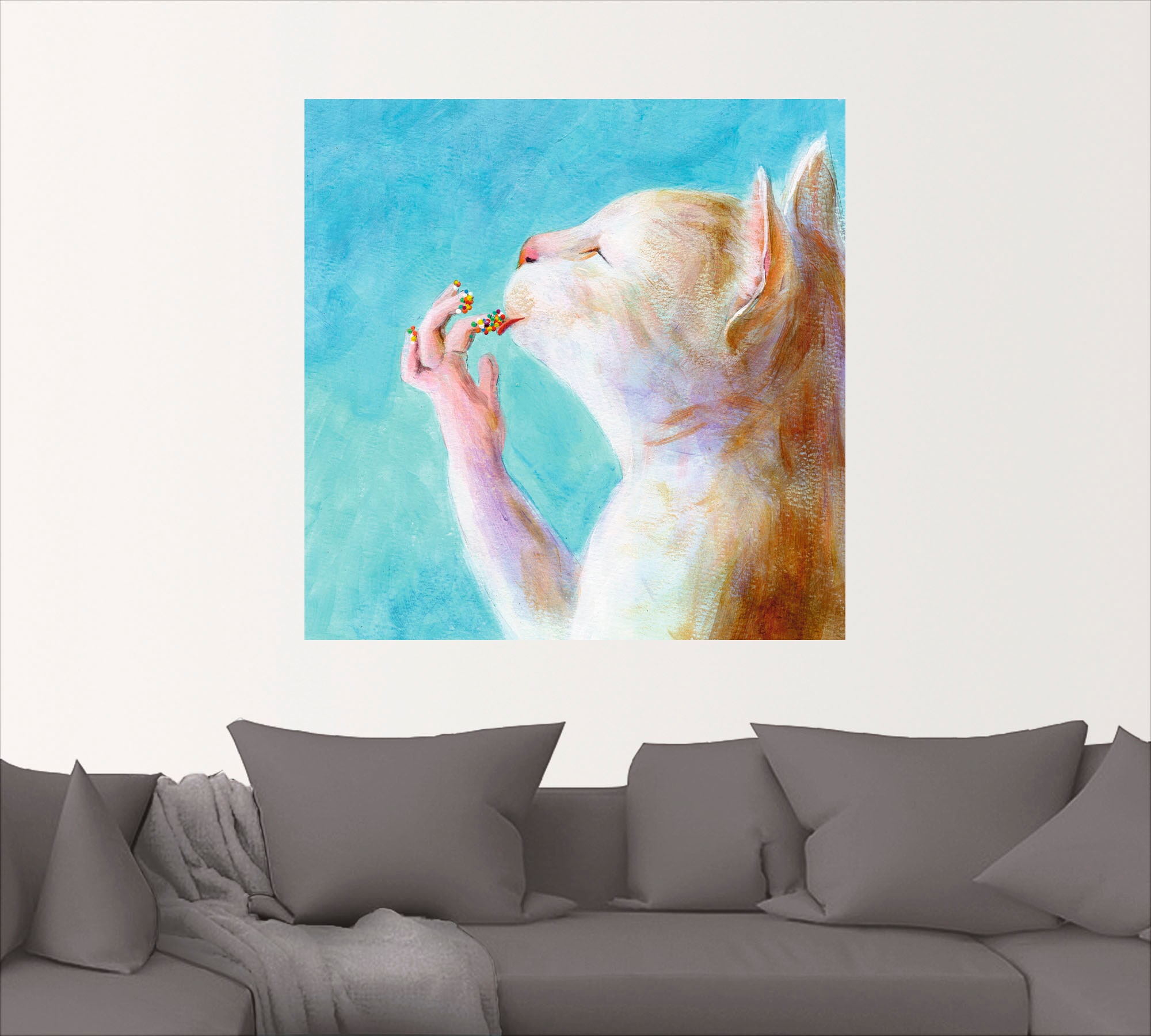 Artland Wandbild »Naschkatze«, Haustiere, (1 St.), als Leinwandbild, Poster, Wandaufkleber in verschied. Größen