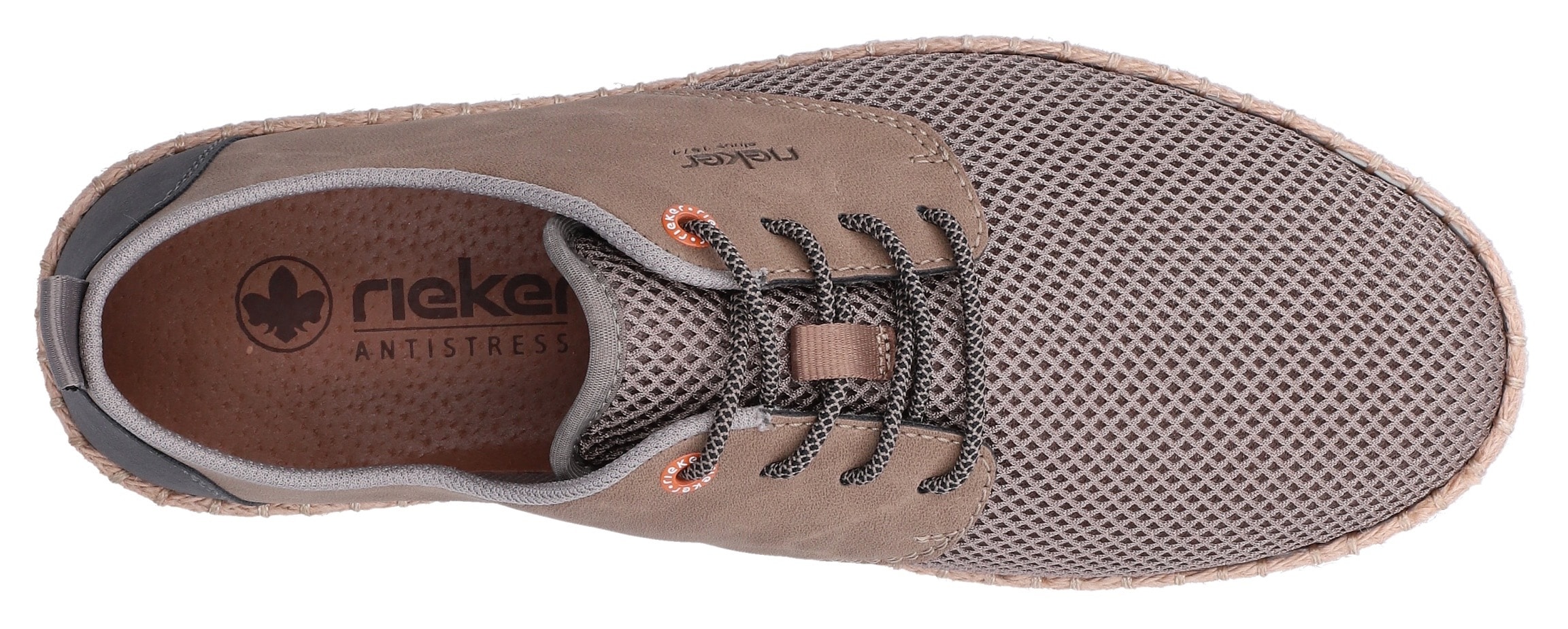 Rieker Schnürschuh  Halbschuh, Sneaker, Schnürer mit Bastumrahmung an der Laufsohle