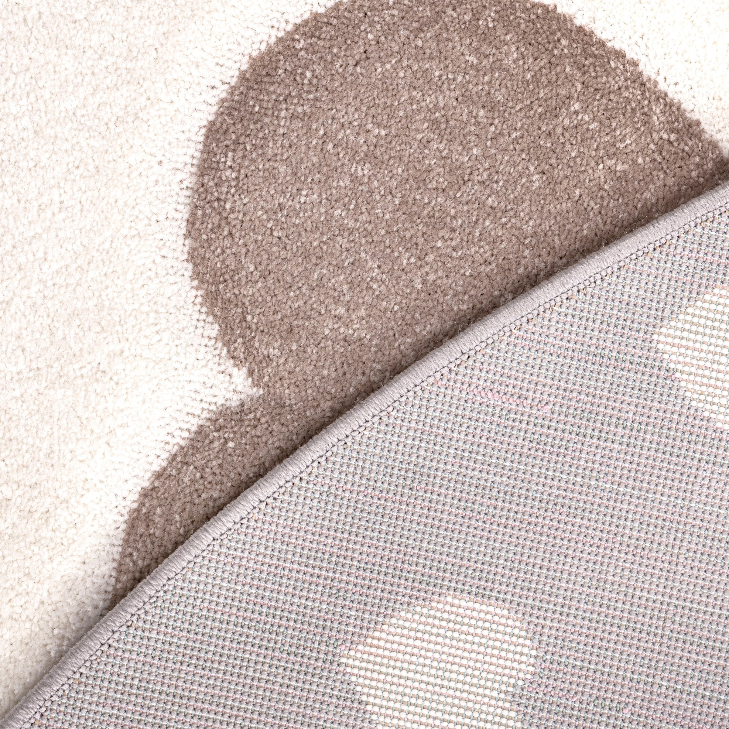 Paco Home Kinderteppich »Cosmo 339« rund 16 mm Höhe Kurzflor, Pastell-Farben, 3D-Effekt, Motiv Herz, Punkte & Krone