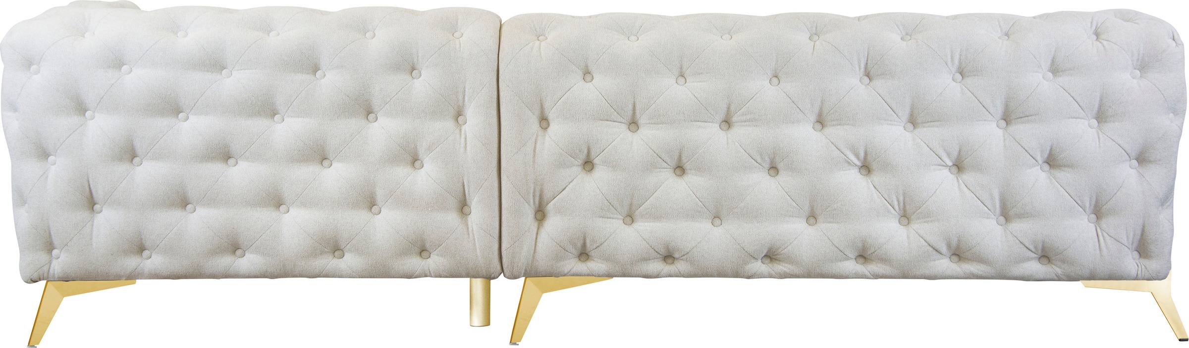 Leonique Chesterfield-Sofa »Amaury L-Form«, moderne Chersterfield-Optik, Breite 262 cm, Fußfarbe wählbar
