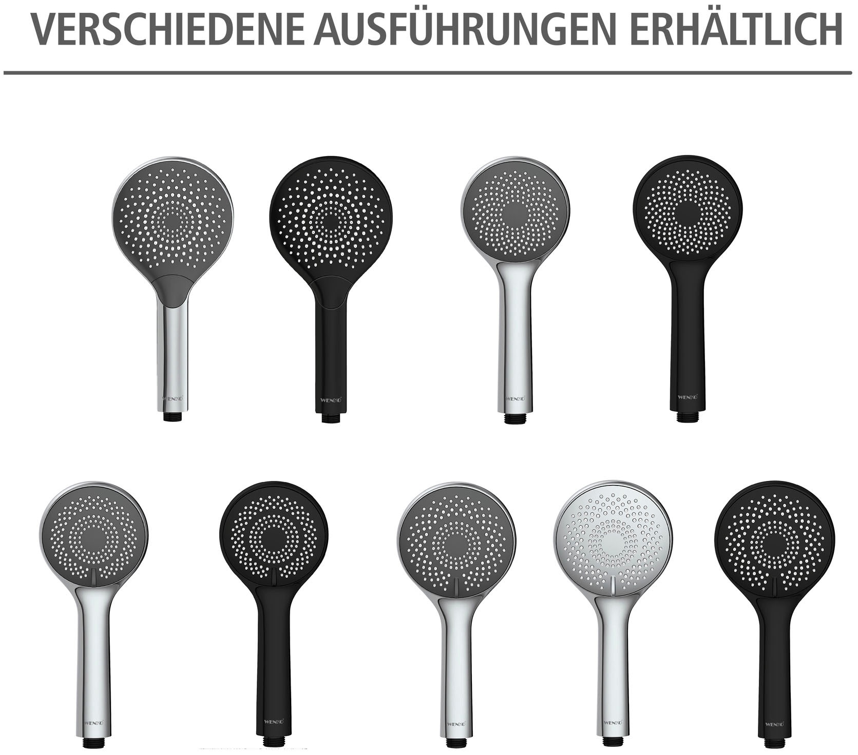 WENKO Handbrause »Watersaving«, (1 tlg.), Schwarz matt, Ø 12 cm