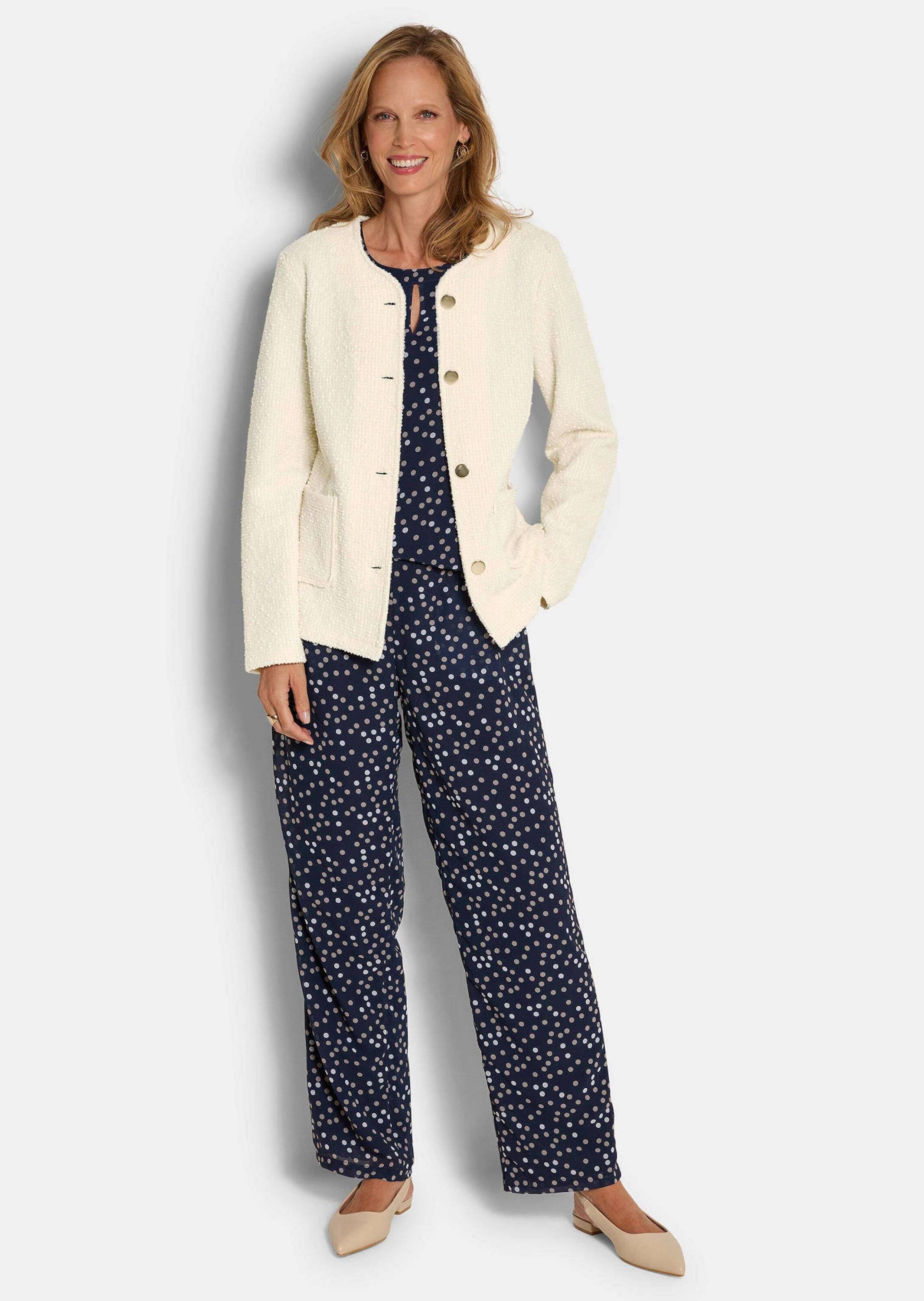 GOLDNER Jackenblazer »Baumwollblazer mit Glanzdetails« Passformnähte