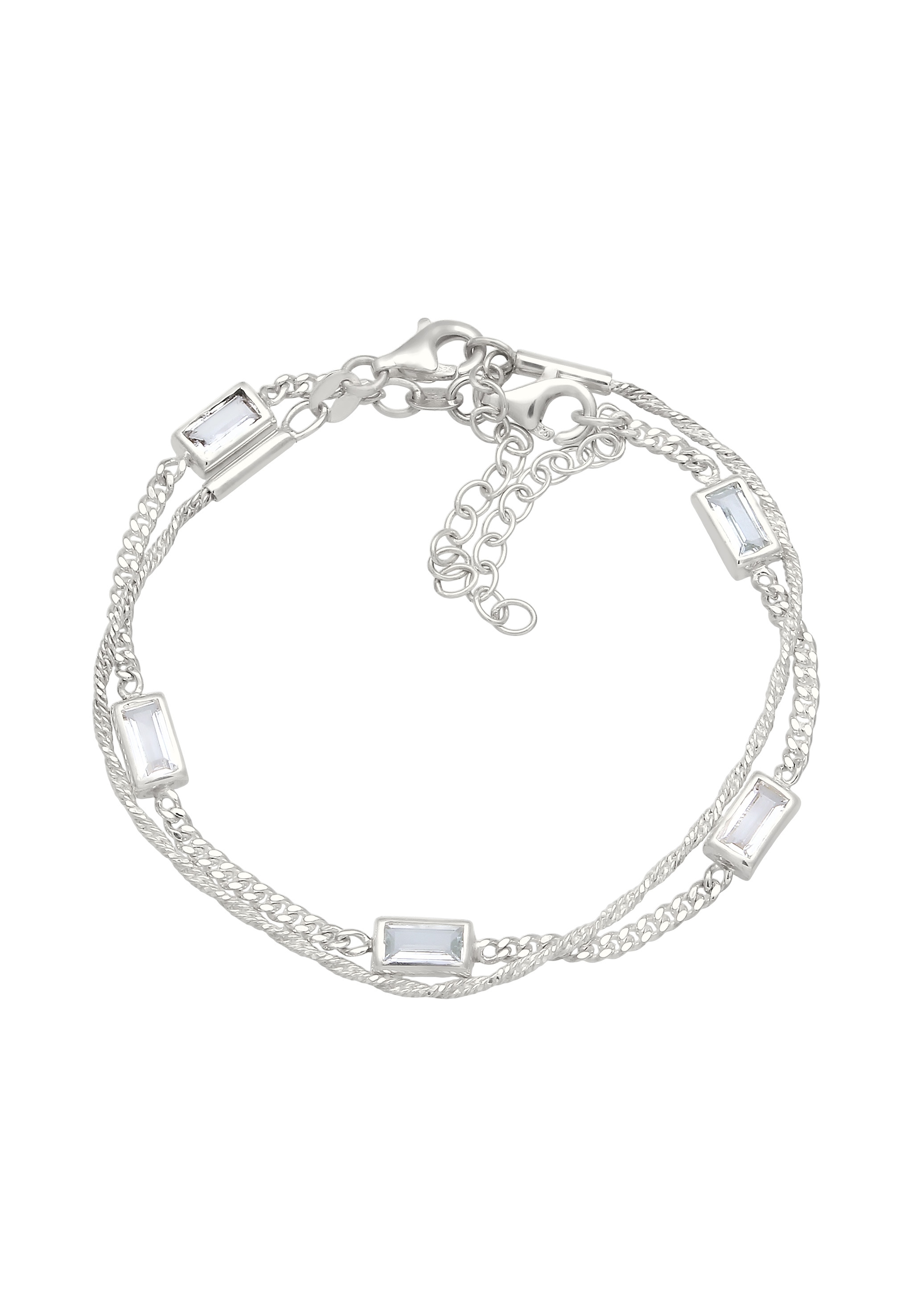Elli Armketten Set »Armband Set Rechteck Topas Weiß 925 Sterling Silber«