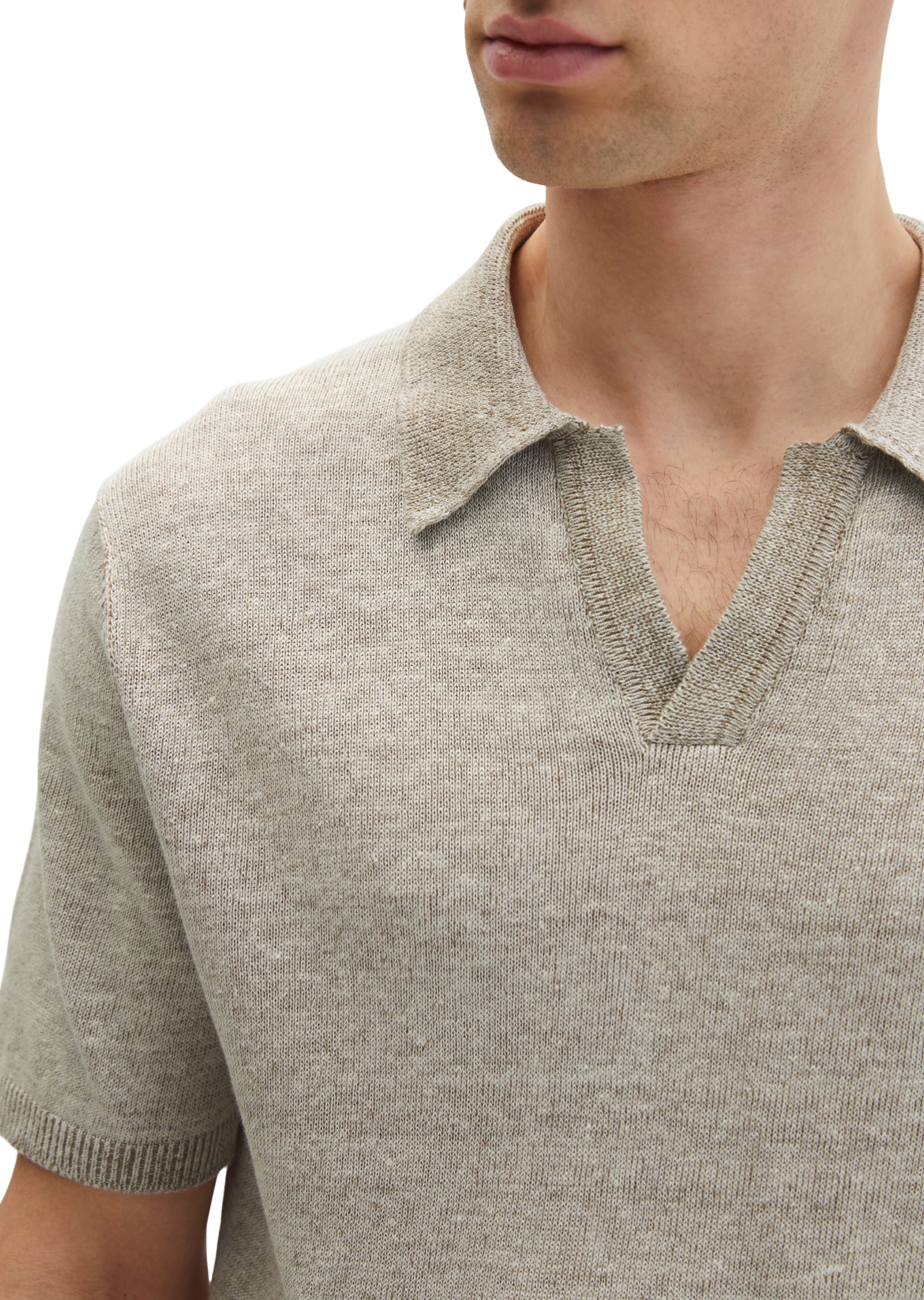 Marc O'Polo Poloshirt regular aus Bio-Baumwolle und Leinen