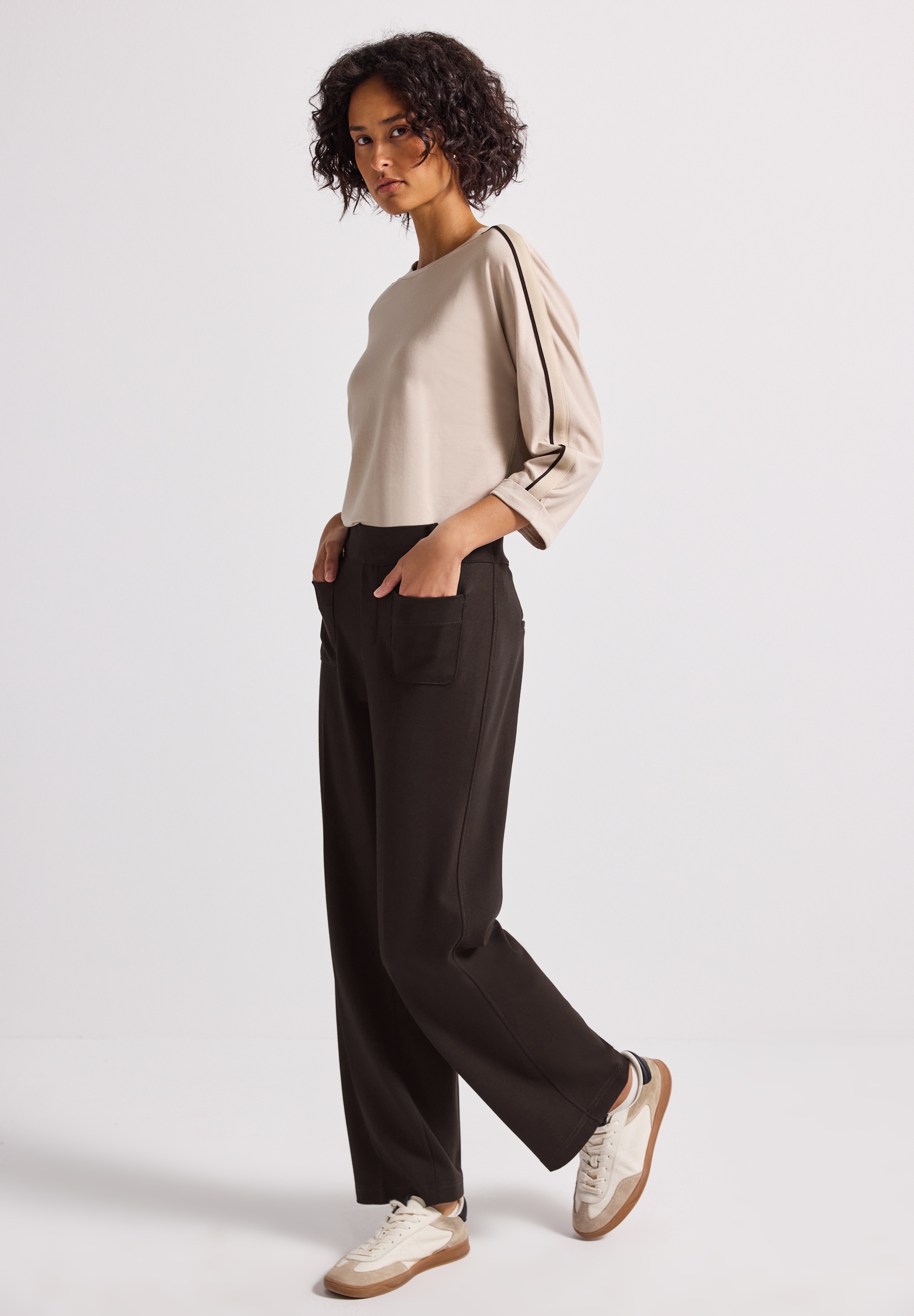 STREET ONE Stoffhose, Straight Leg, High Waist