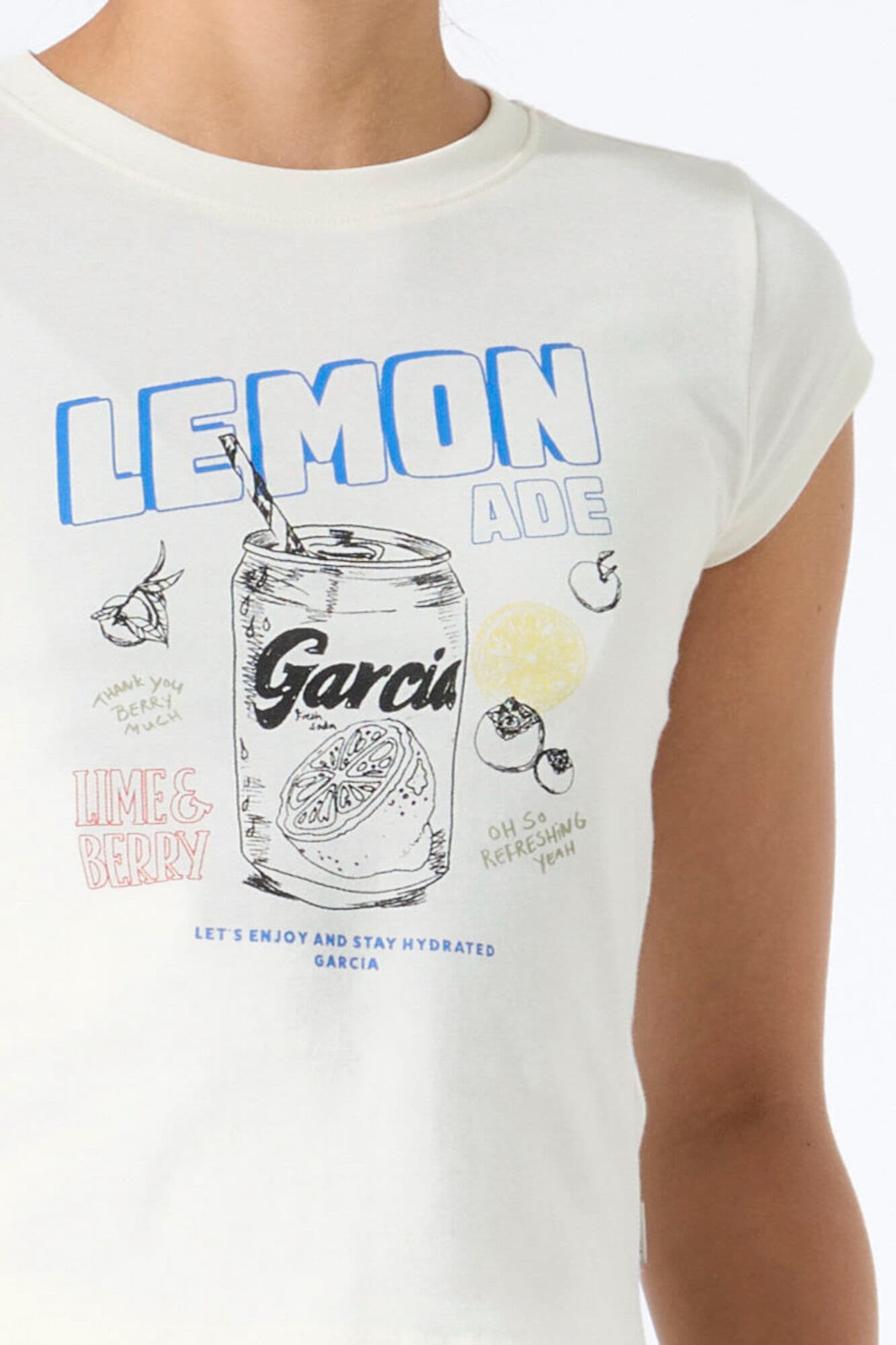 Garcia Kurzarmshirt mit Print und Rundhals