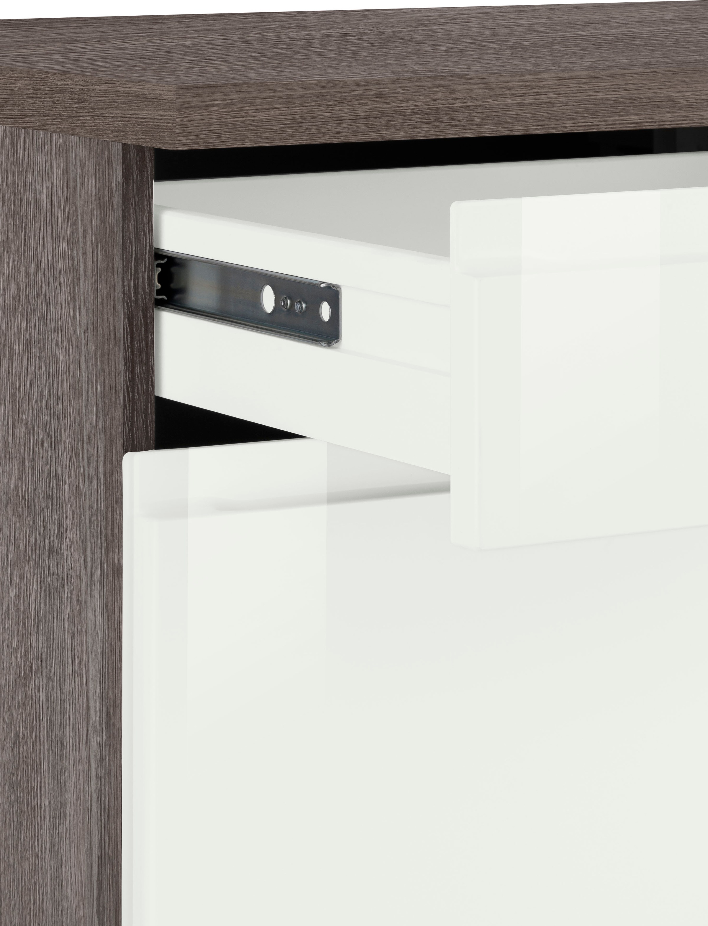 KOCHSTATION Unterschrank »KS-Virginia«, 85 cm hoch, 150 cm breit, 3 Schubladen, 3 Türen, griffloses Design