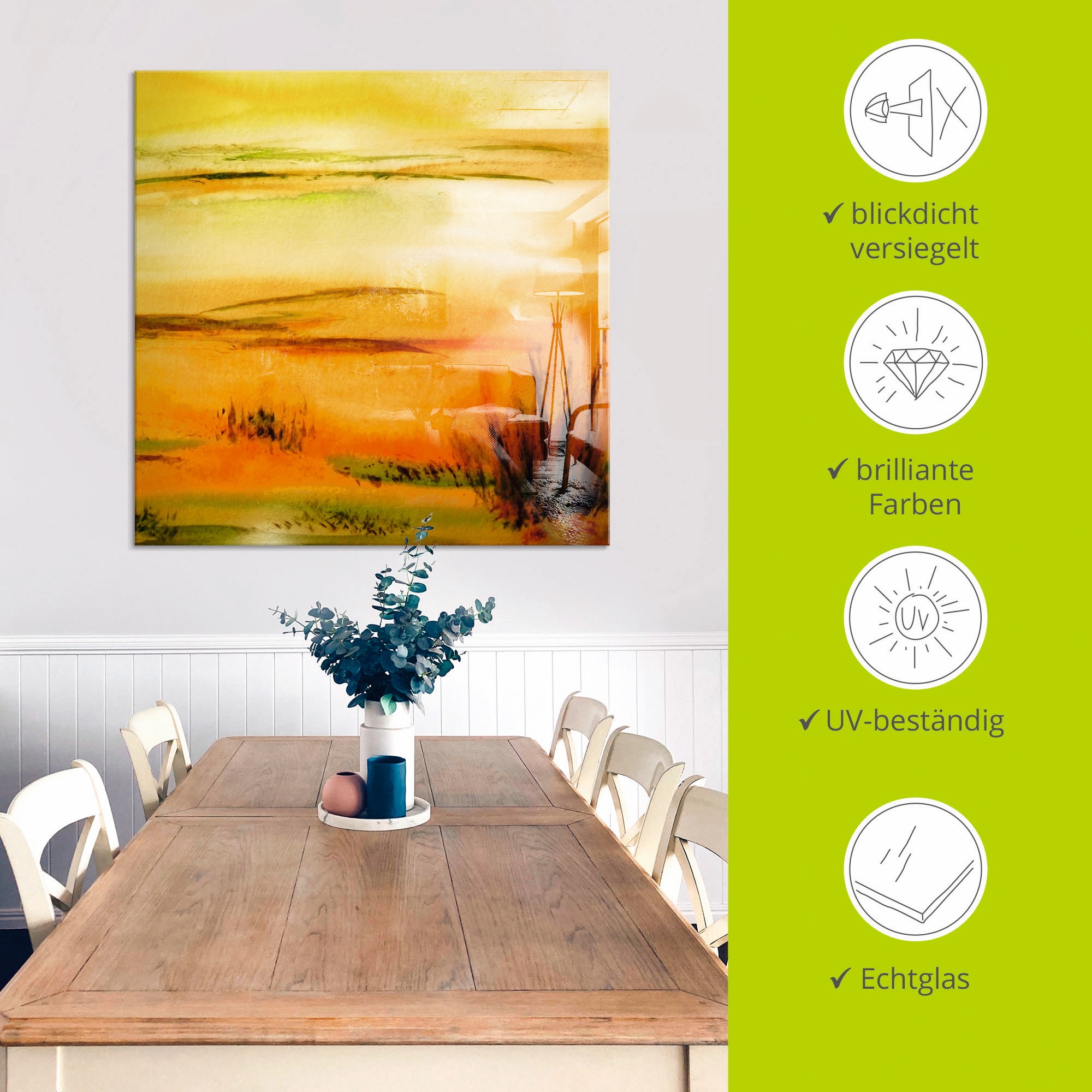 Artland Glasbild »Heißer Sand«, Wüste, (1 St.), in verschiedenen Größen