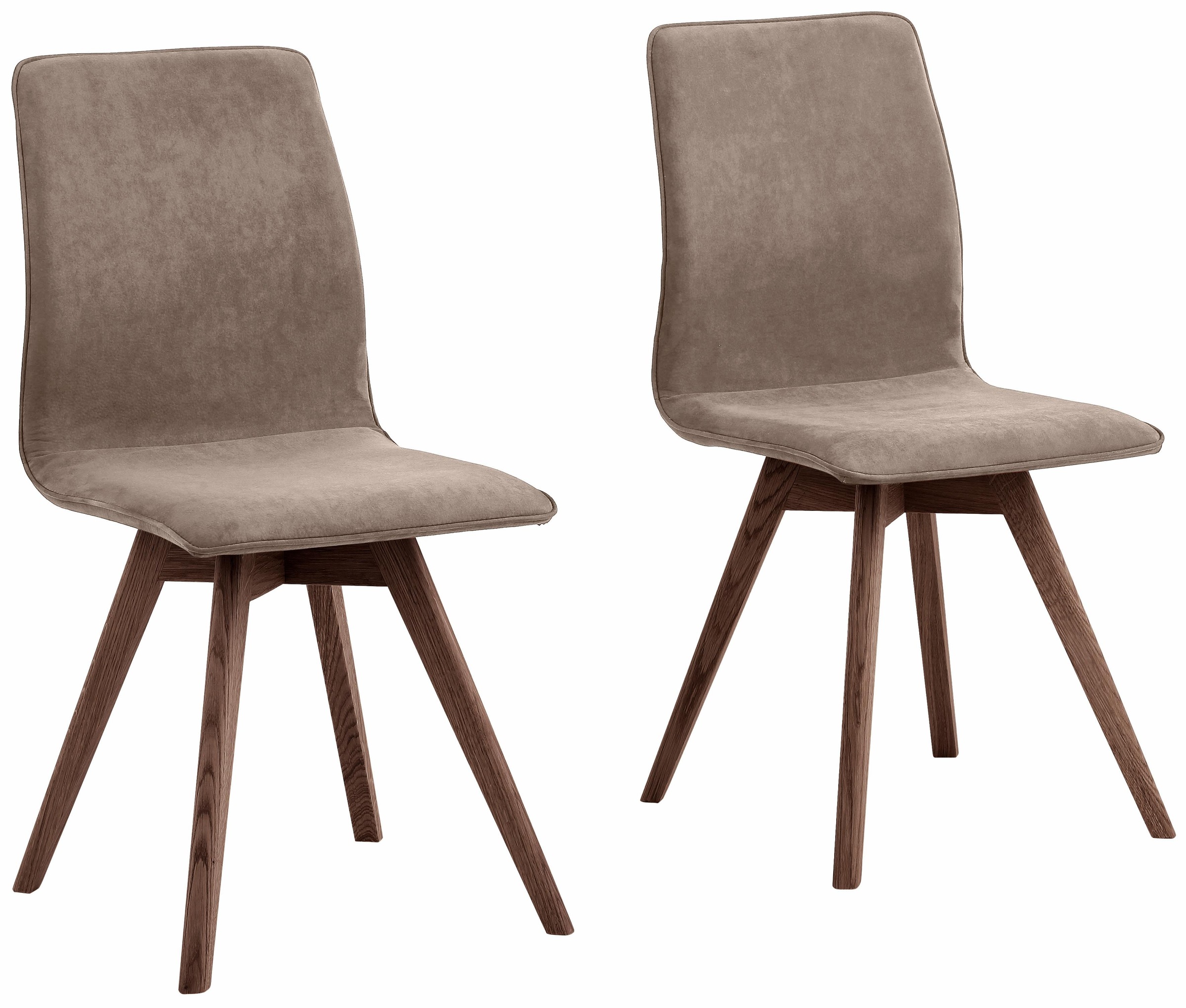 andas 4-Fußstuhl »Rania«, (Set), 2 St., Luxus-Microfaser, Beine massiv Eiche oder Nussbaum. Im 2er, 4er oder 6er-Set