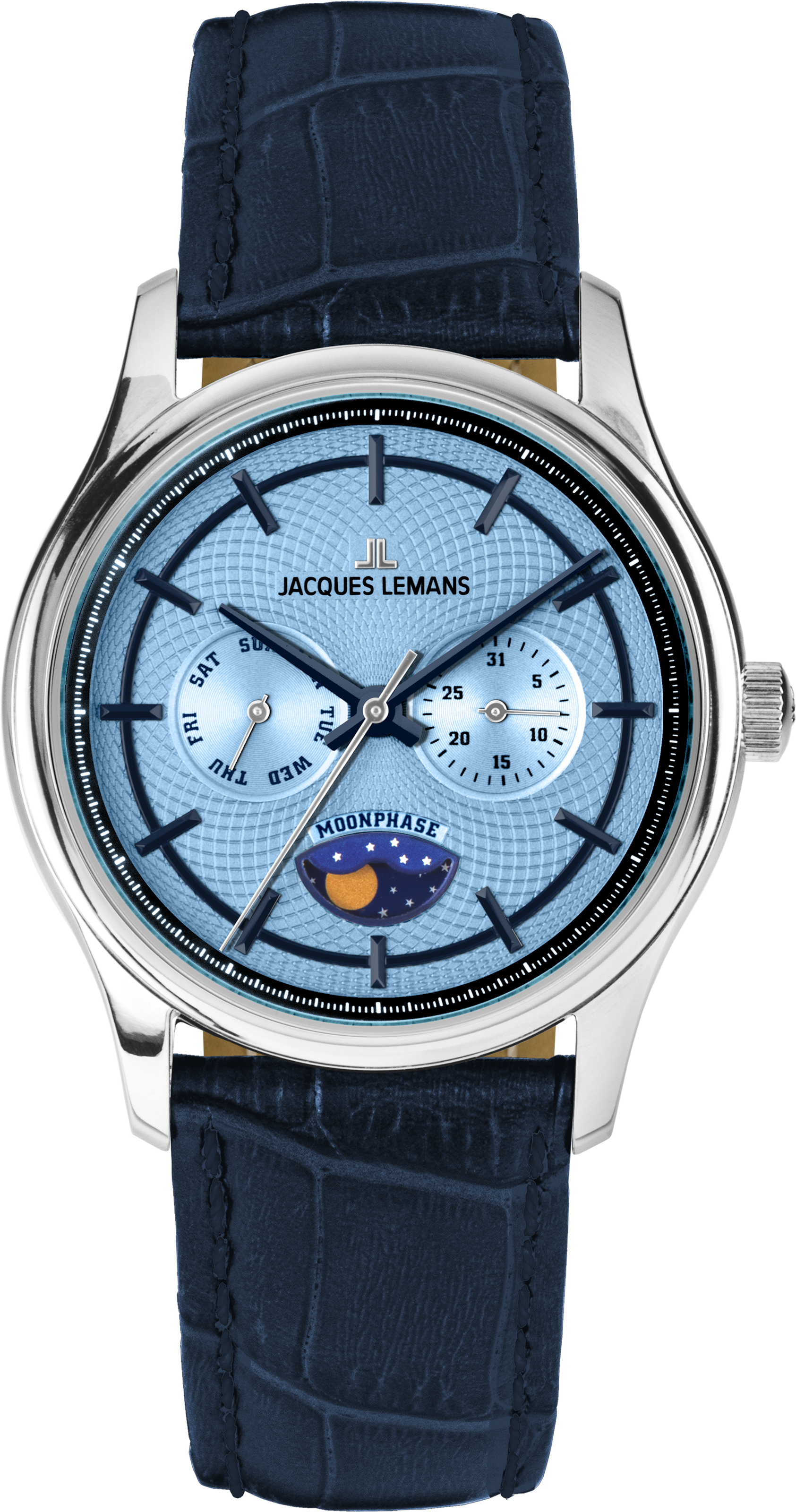 Jacques Lemans Quarzuhr »Derby« Armbanduhr, Herrenuhr, analog, Wochentag, Mondphase
