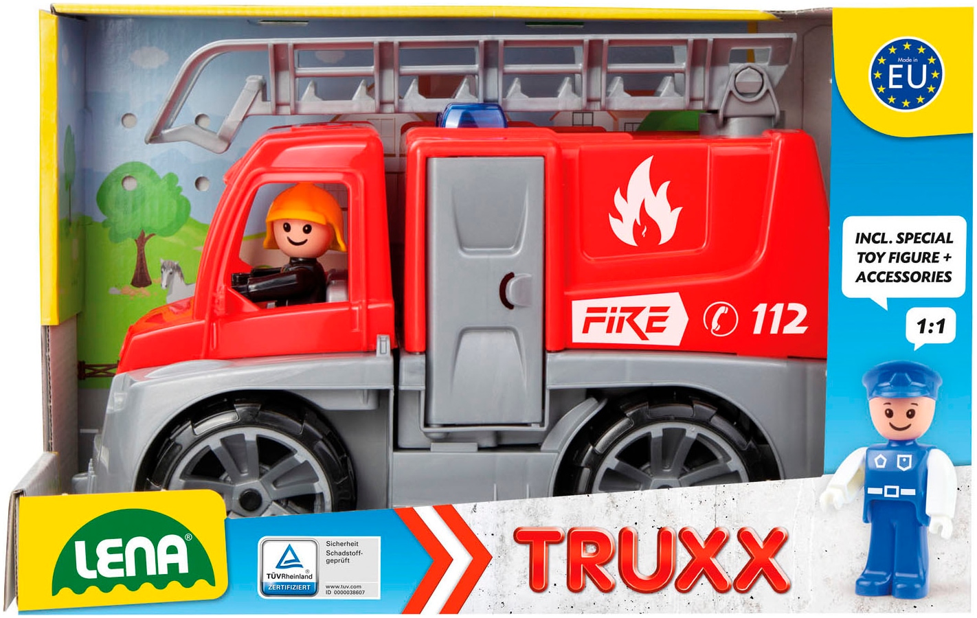 Lena® Spielzeug-Feuerwehr »TRUXX«, inklusive Spielfigur; Made in Europe