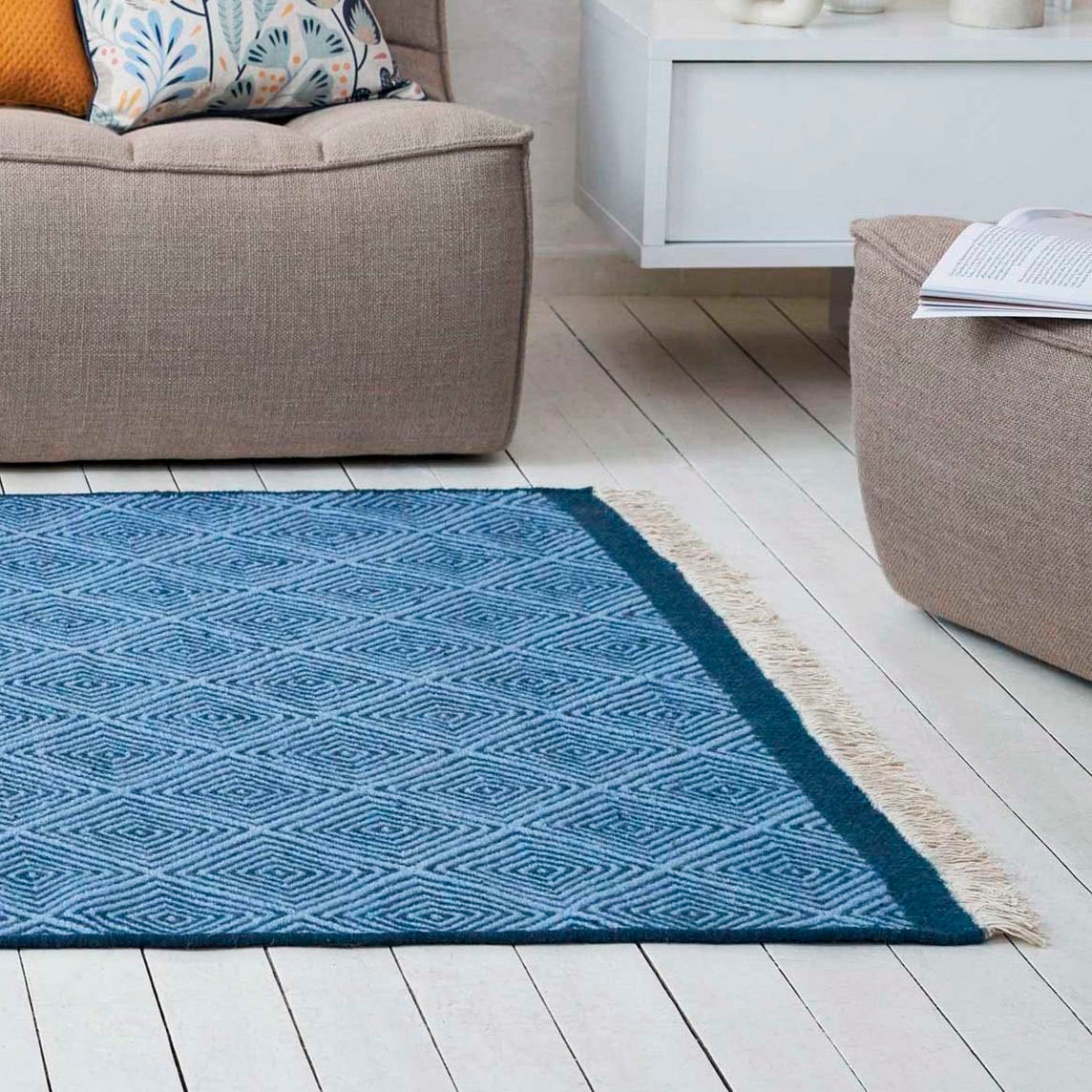 Esprit Wollteppich »Cairo ESP-2206«, rechteckig, 10 mm Höhe, Naturfaserteppich mit Fransen im modernen Design, Wohnzimmer