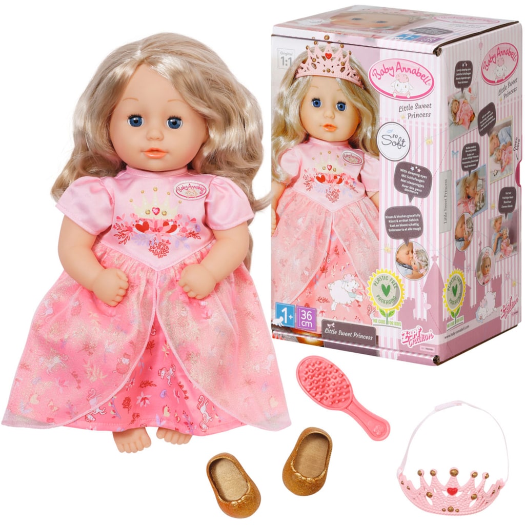 Baby Annabell Babypuppe »Little Sweet Princess, 36 cm«, mit Schlafaugen und Sound