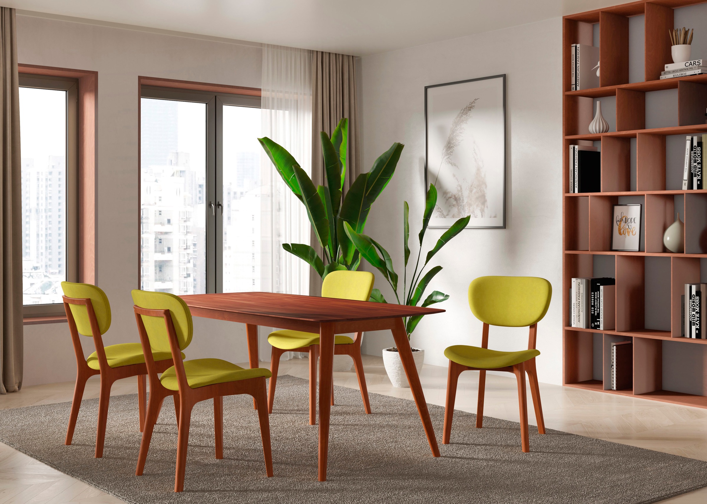 INOSIGN Stuhl »COZY Made in Italy«, (Set), 2 St., Microfaser, Gestell in Buche, Kirsch- oder Nussbaum, Massivholz, Design Stuhl