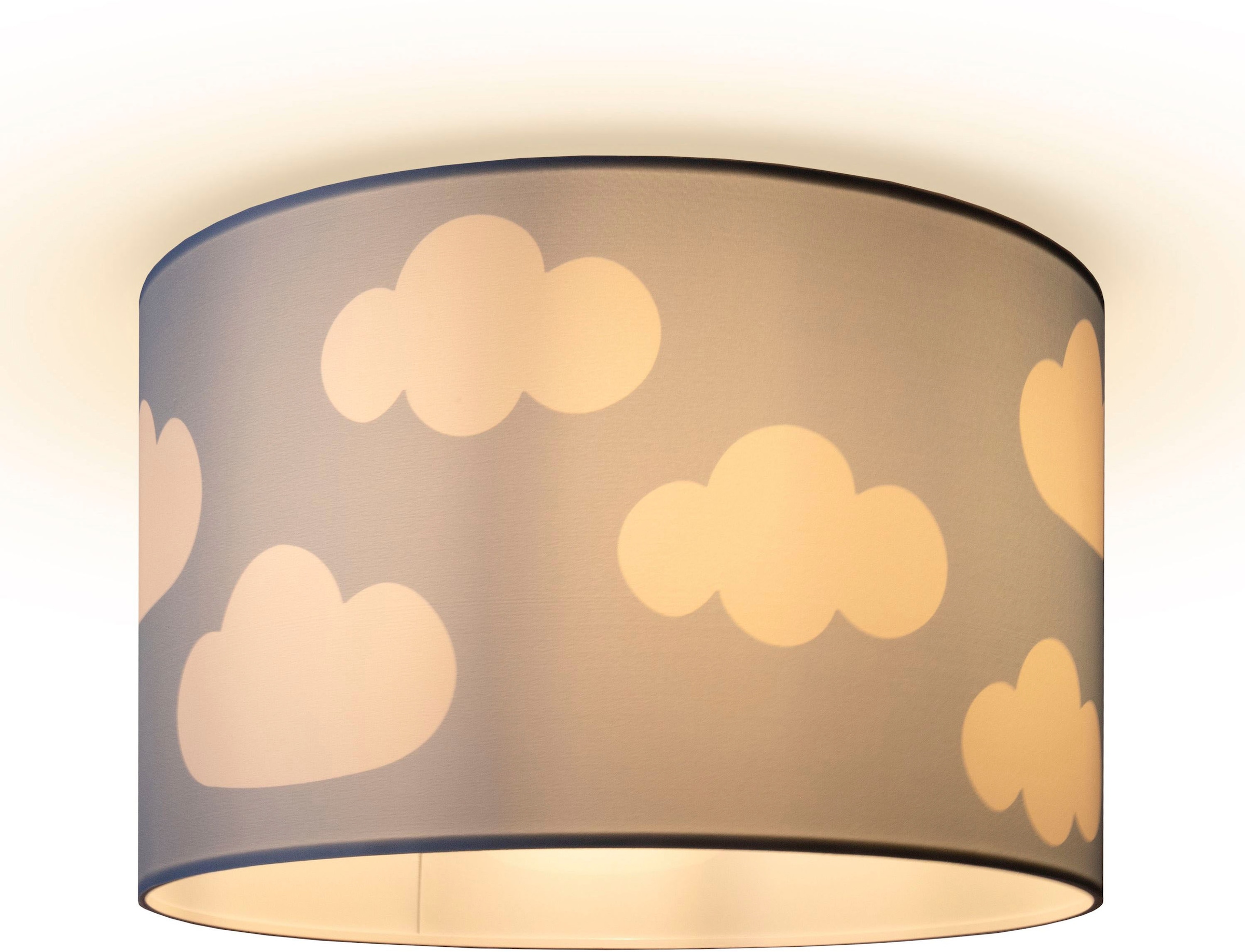 Paco Home Deckenleuchte Lampe Stoffschirm online E27 bei Kinderzimmer »Hugo bestellen Kinder Deckenleuchte Wolke OTTO Cosmo«, Rund