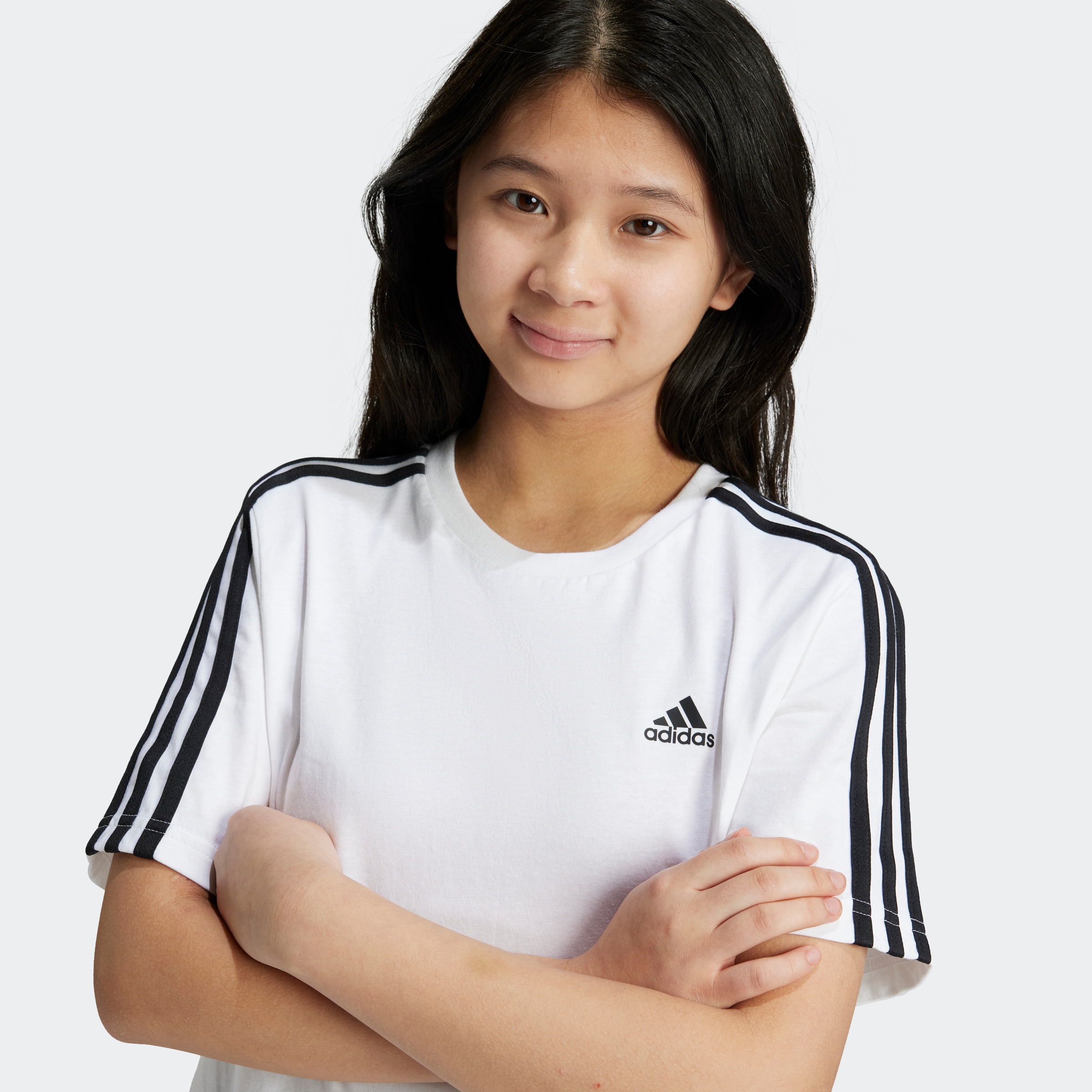 adidas Sportswear T-Shirt »ESSENTIALS 3-STREIFEN COTTON LOOSE FIT BOYFRIEND«