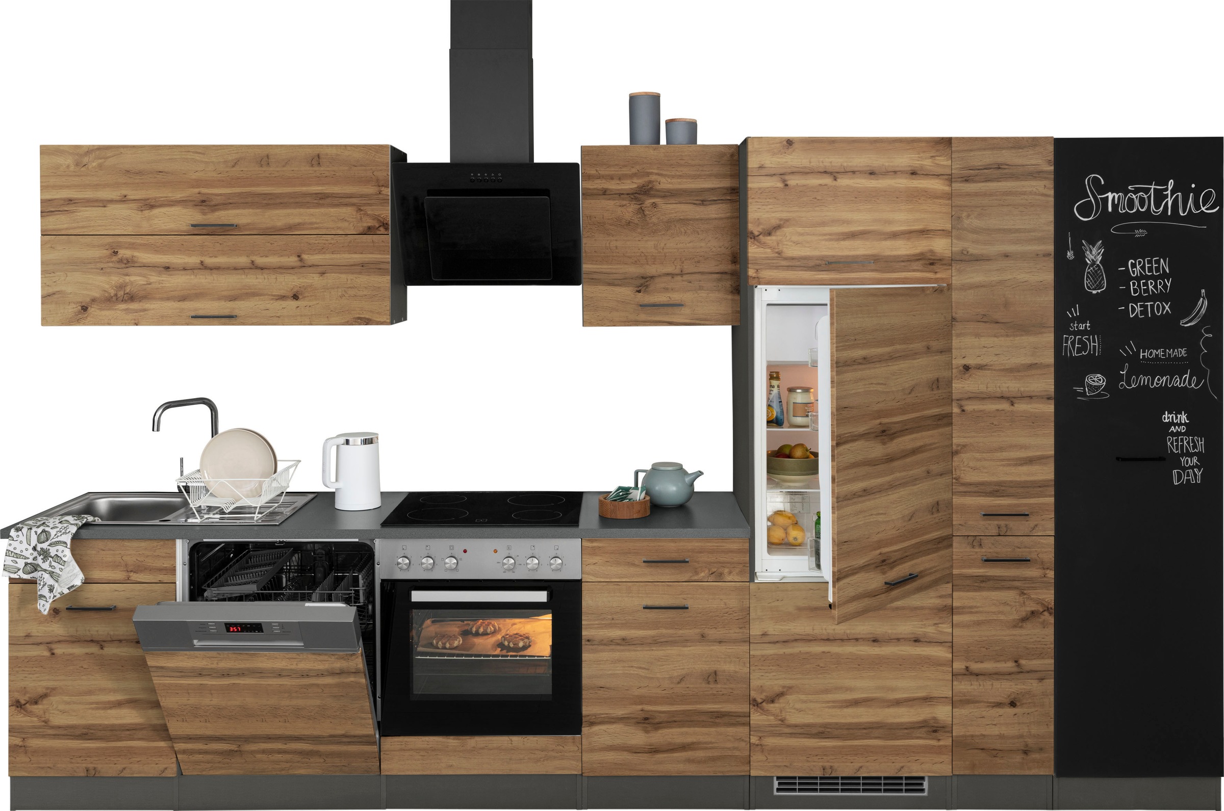 360 Küchenzeile Breite Shop E-Geräte, cm ohne HELD MÖBEL im Online »Trier«, OTTO