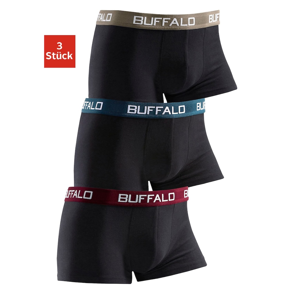 Buffalo Boxer, (3 St.), für Jungen mit kontrastfarbenem Bündchen